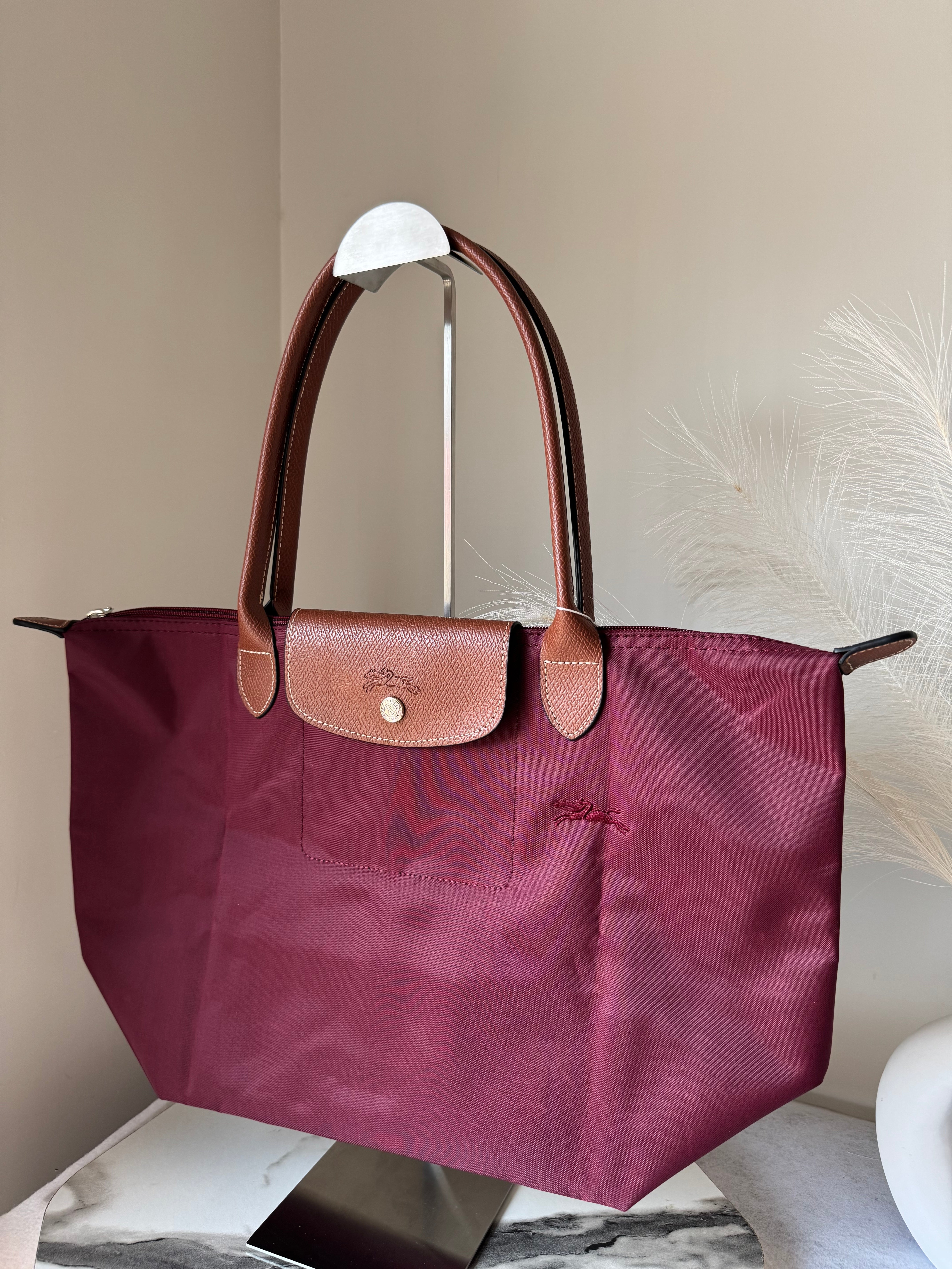 Longchamp Tote LARGE - Wine Red (WITH BRAND LOGO)
