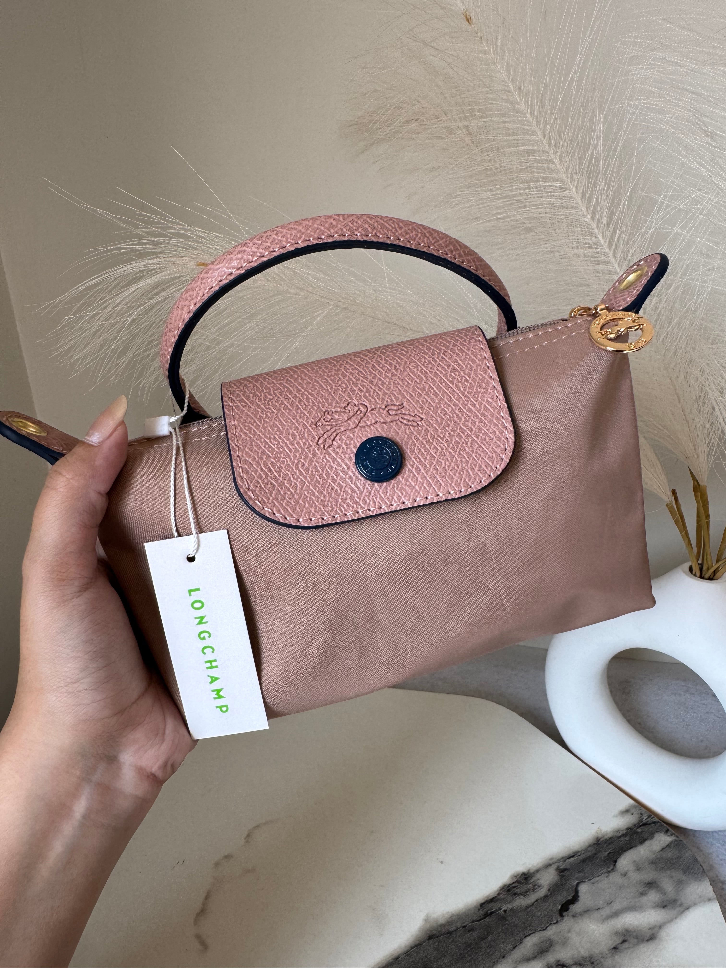 LongChamp Crossbody Bag with Strap - Light Pink (WITH BRAND LOGO)