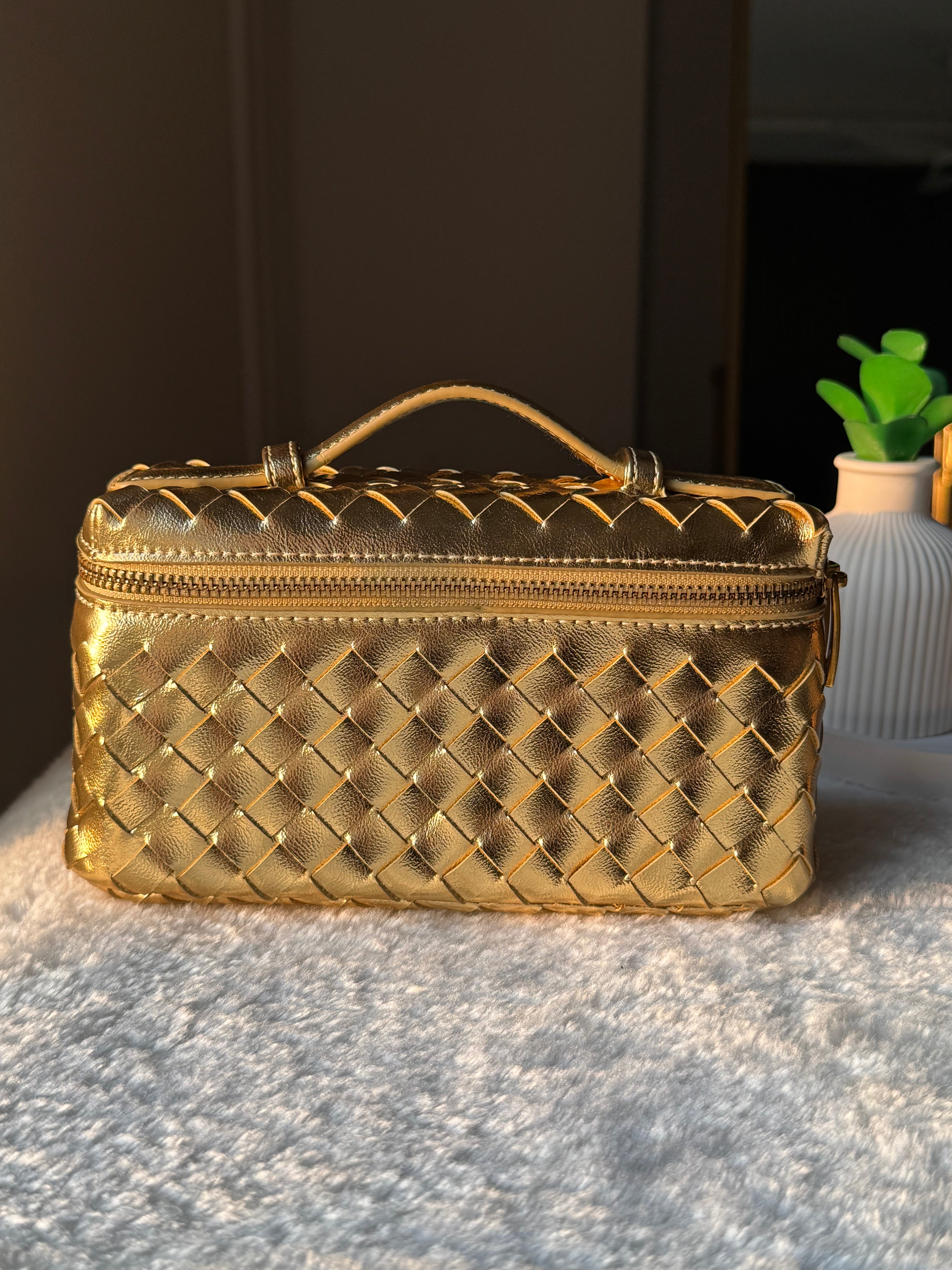 JW Pie Woven Bag with Long Strap (Gold)