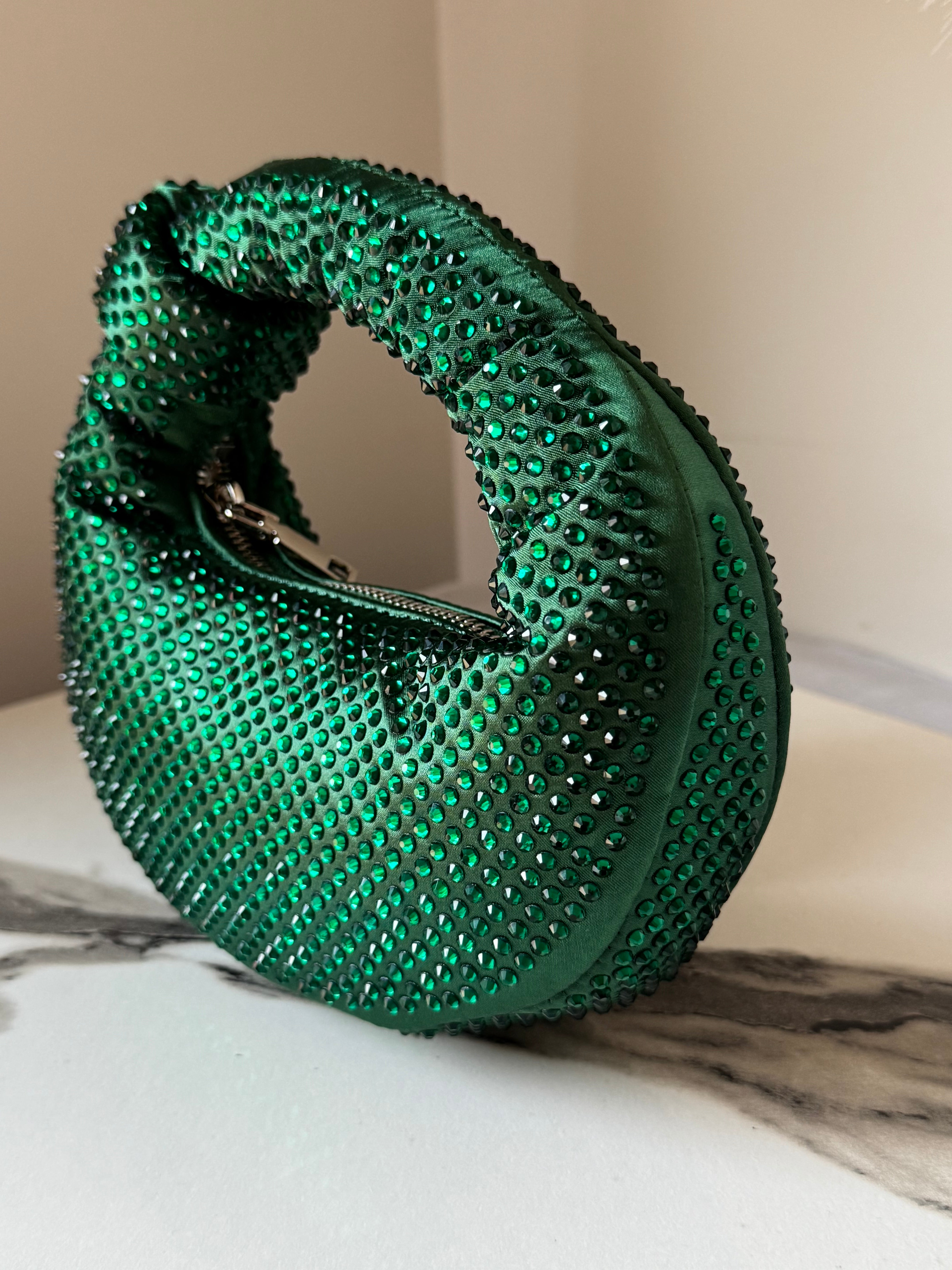 JW PIE Inspired Rhinestone Bag (Green)