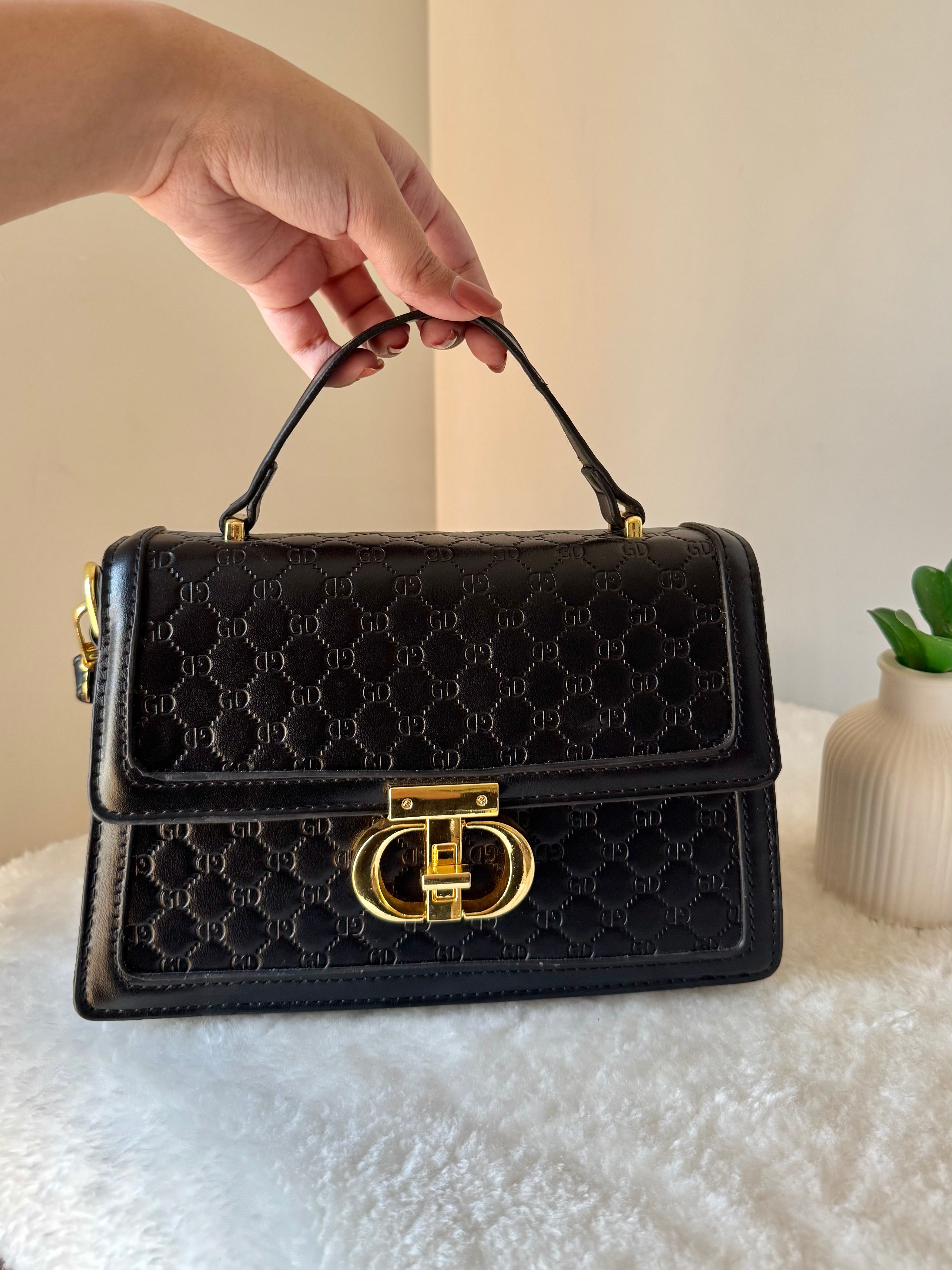 Black Elite Bag with Long Strap