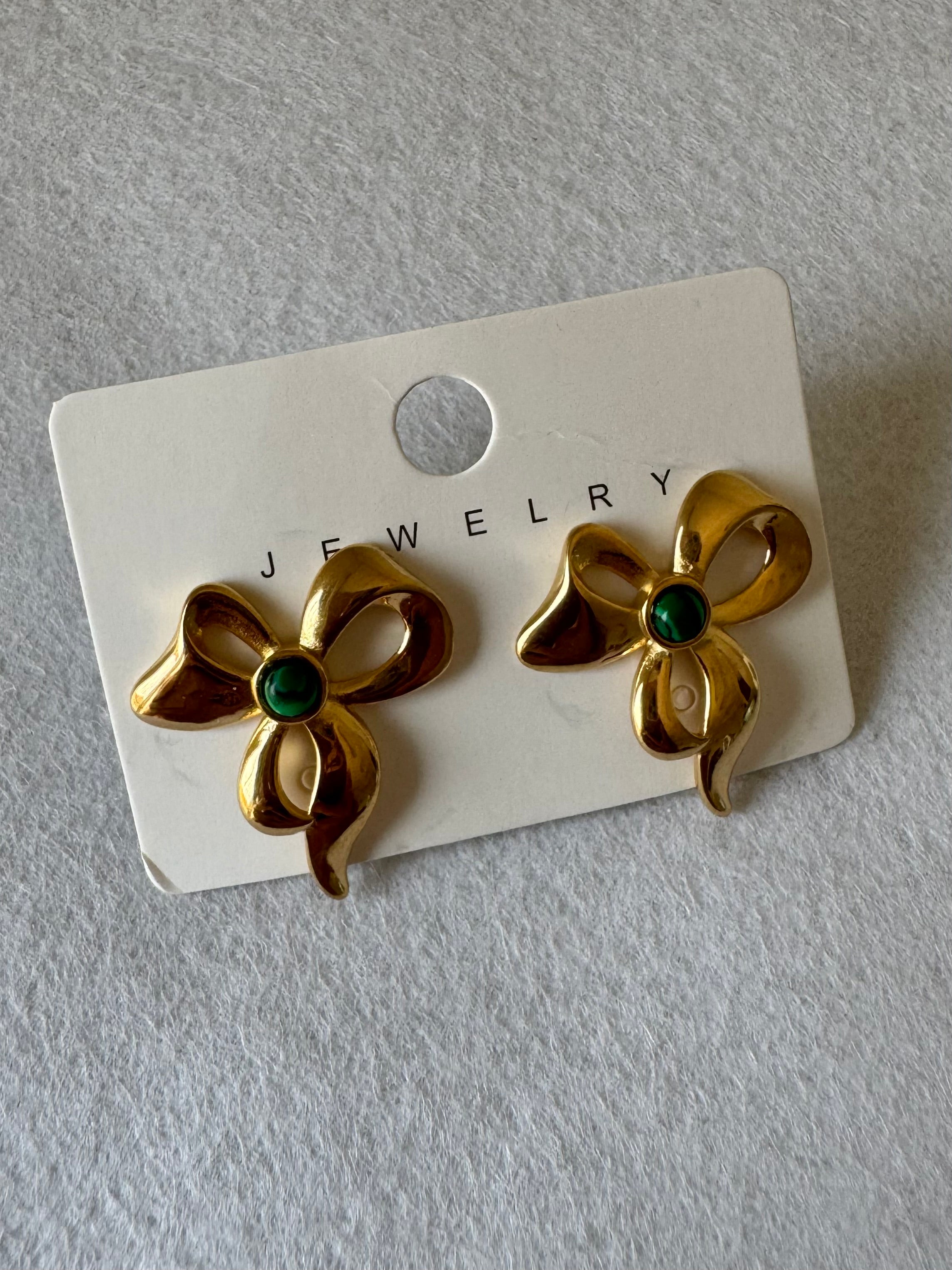 Emerald Grace Bows - 18K Gold Plated