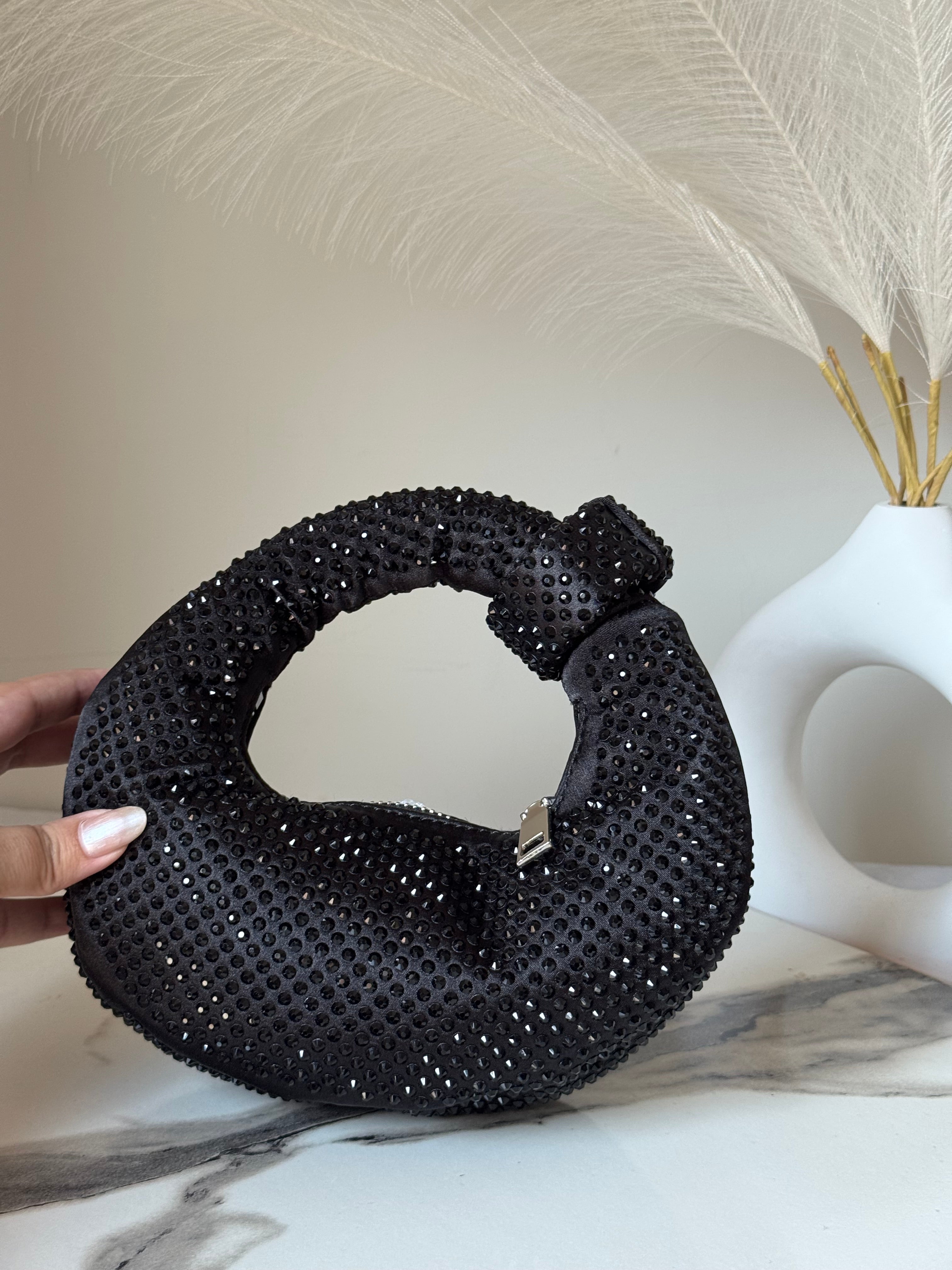 JW PIE Inspired Rhinestone Bag (Black)