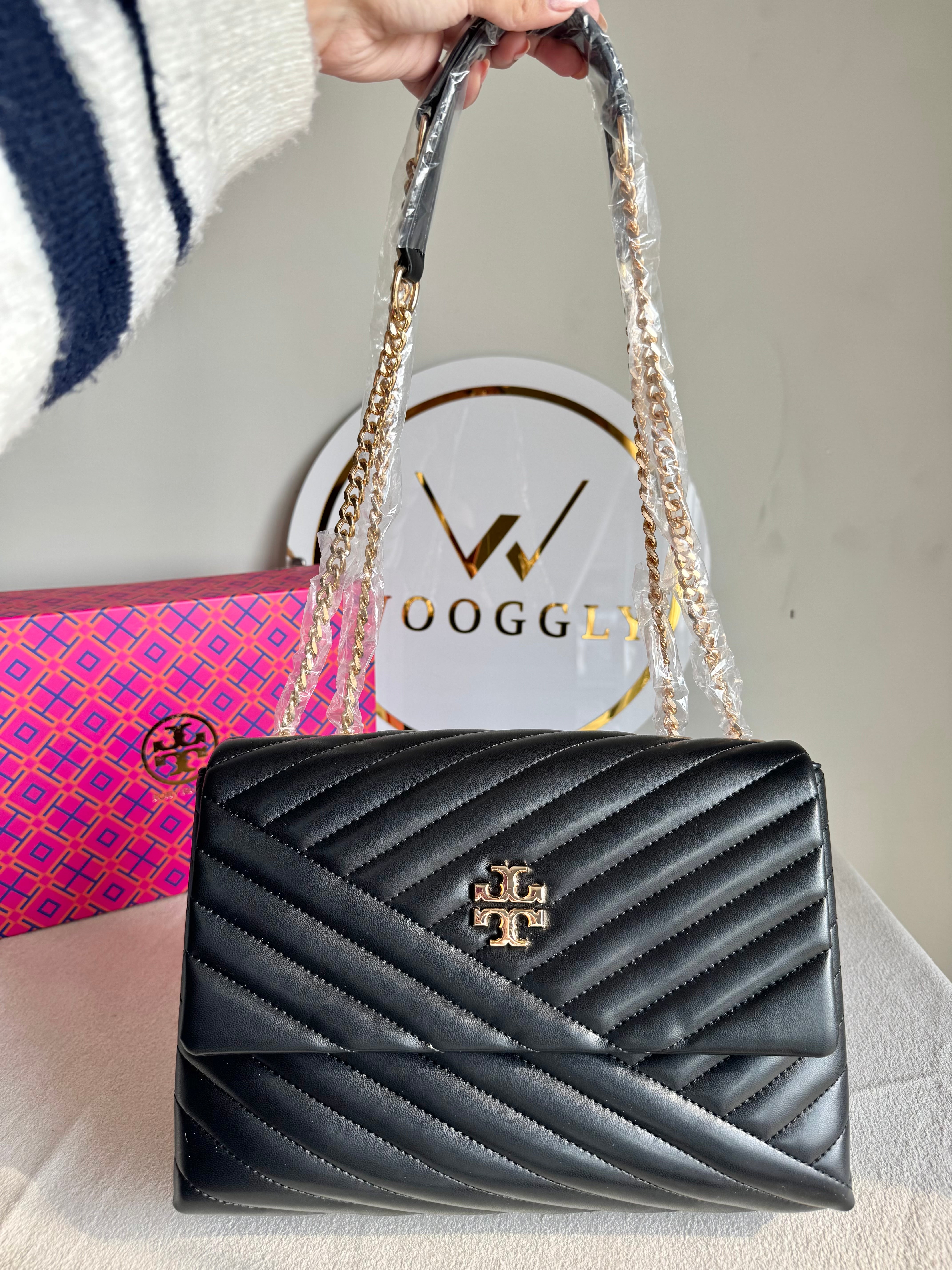 Tory Burch Signature Bag - Black with Box Packing