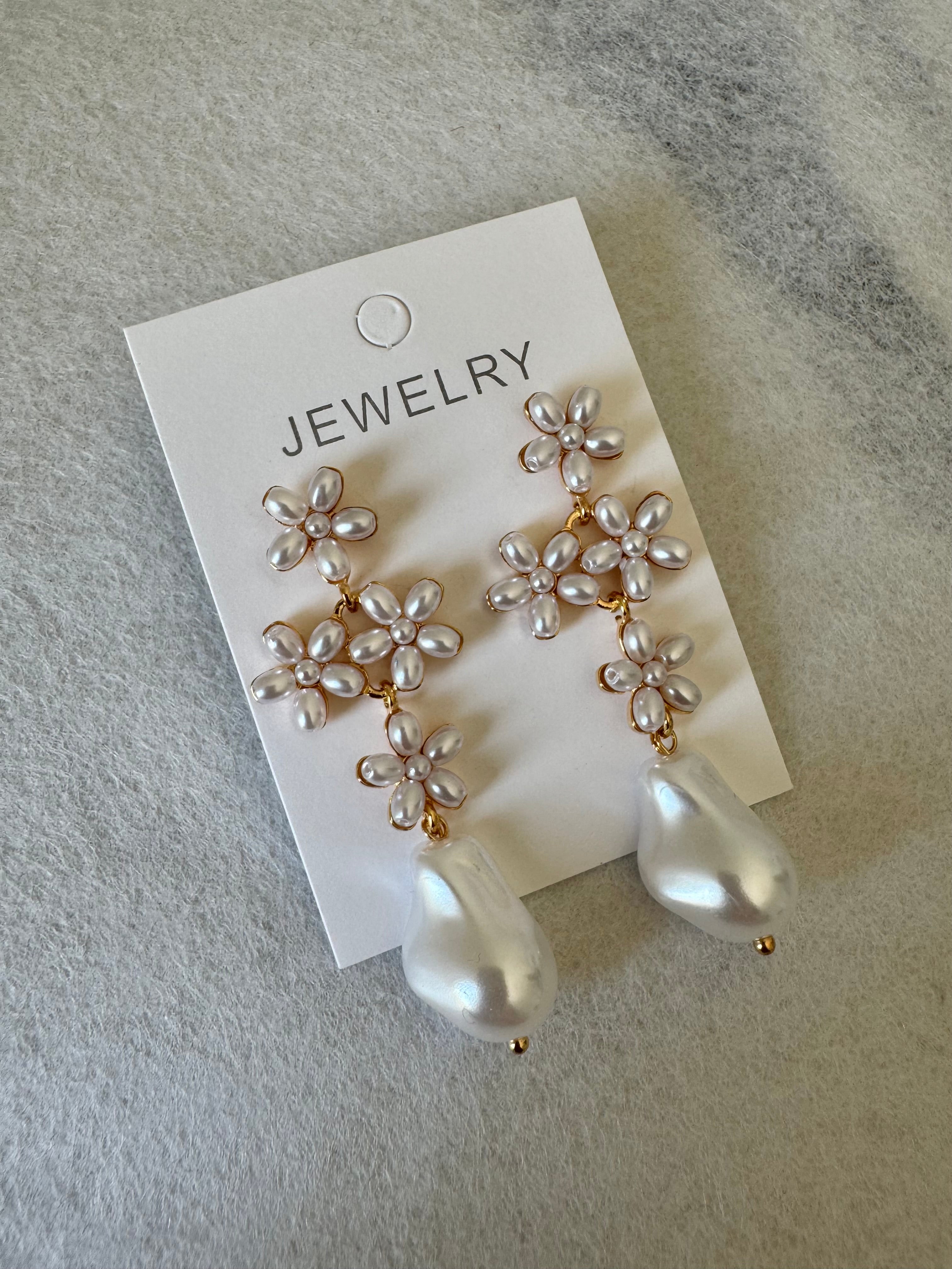 Majestic Pearl Drape Earrings