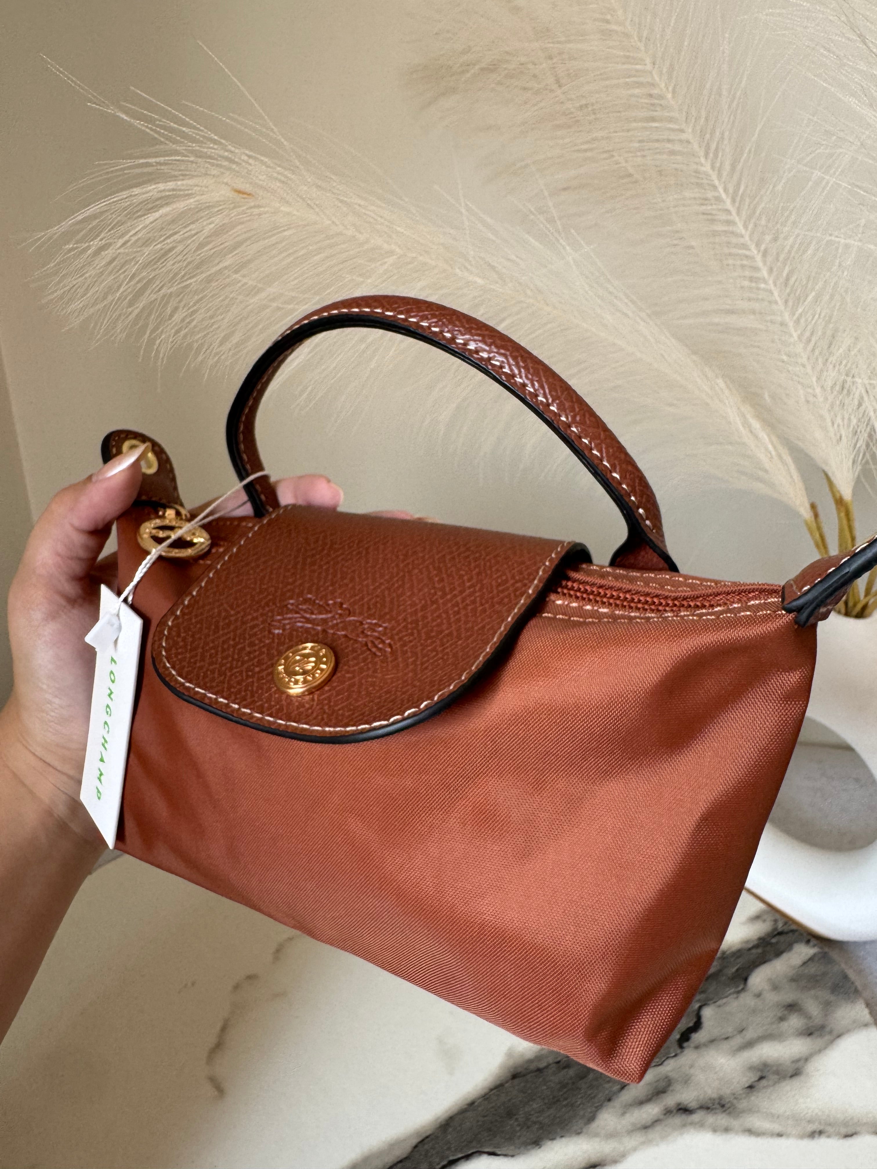 LongChamp Crossbody Bag with Strap - Rust (WITH BRAND LOGO)