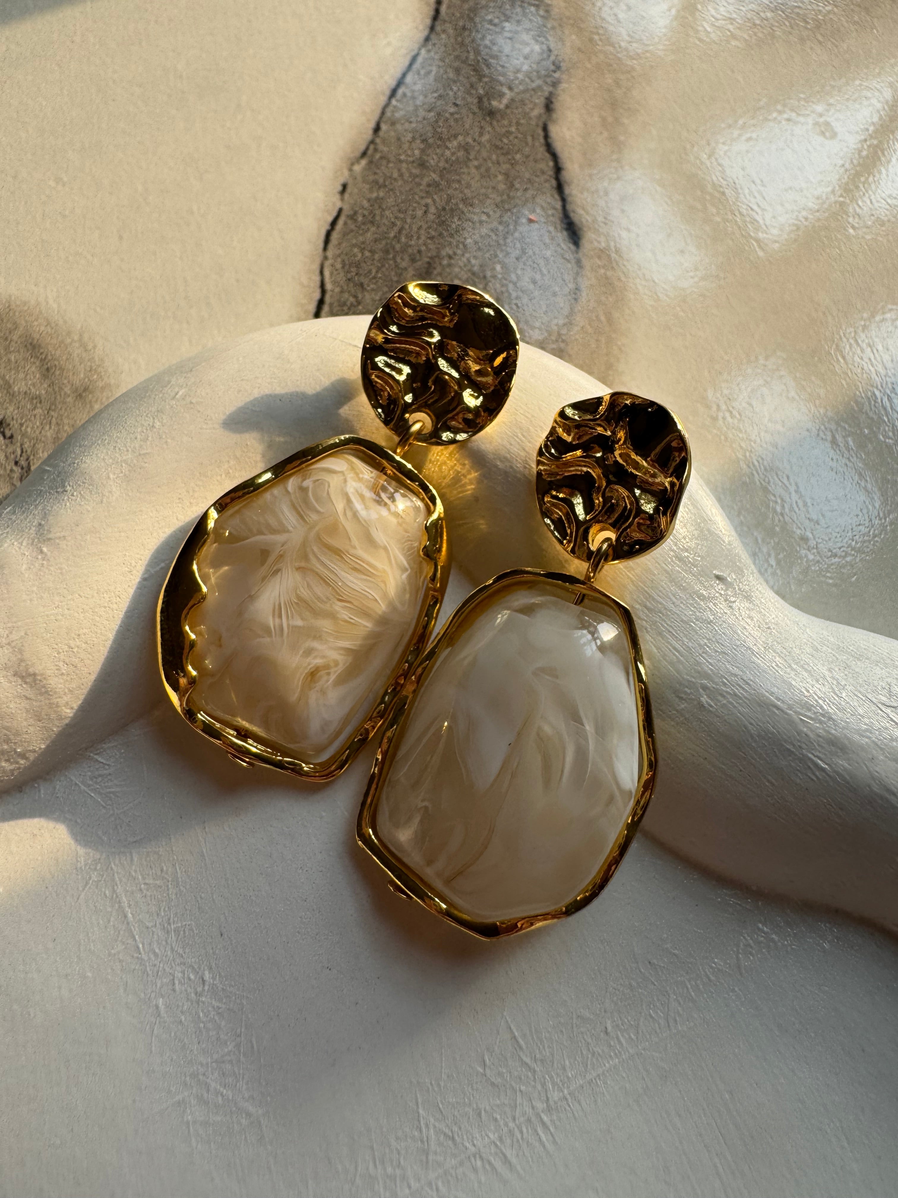 Moonlit GoldStuds - 18K Gold Plated