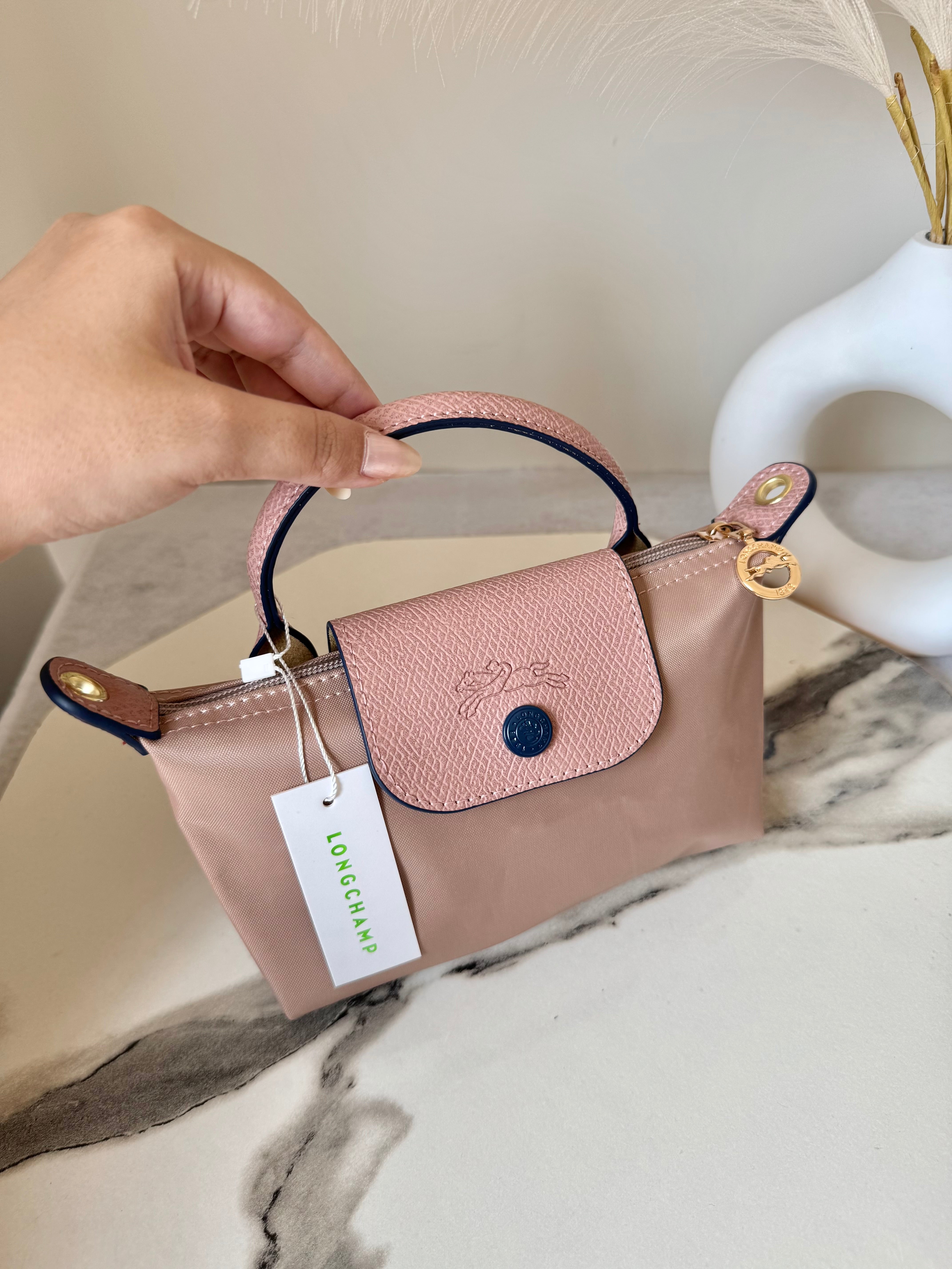 LongChamp Crossbody Bag with Strap - Light Pink (WITH BRAND LOGO)