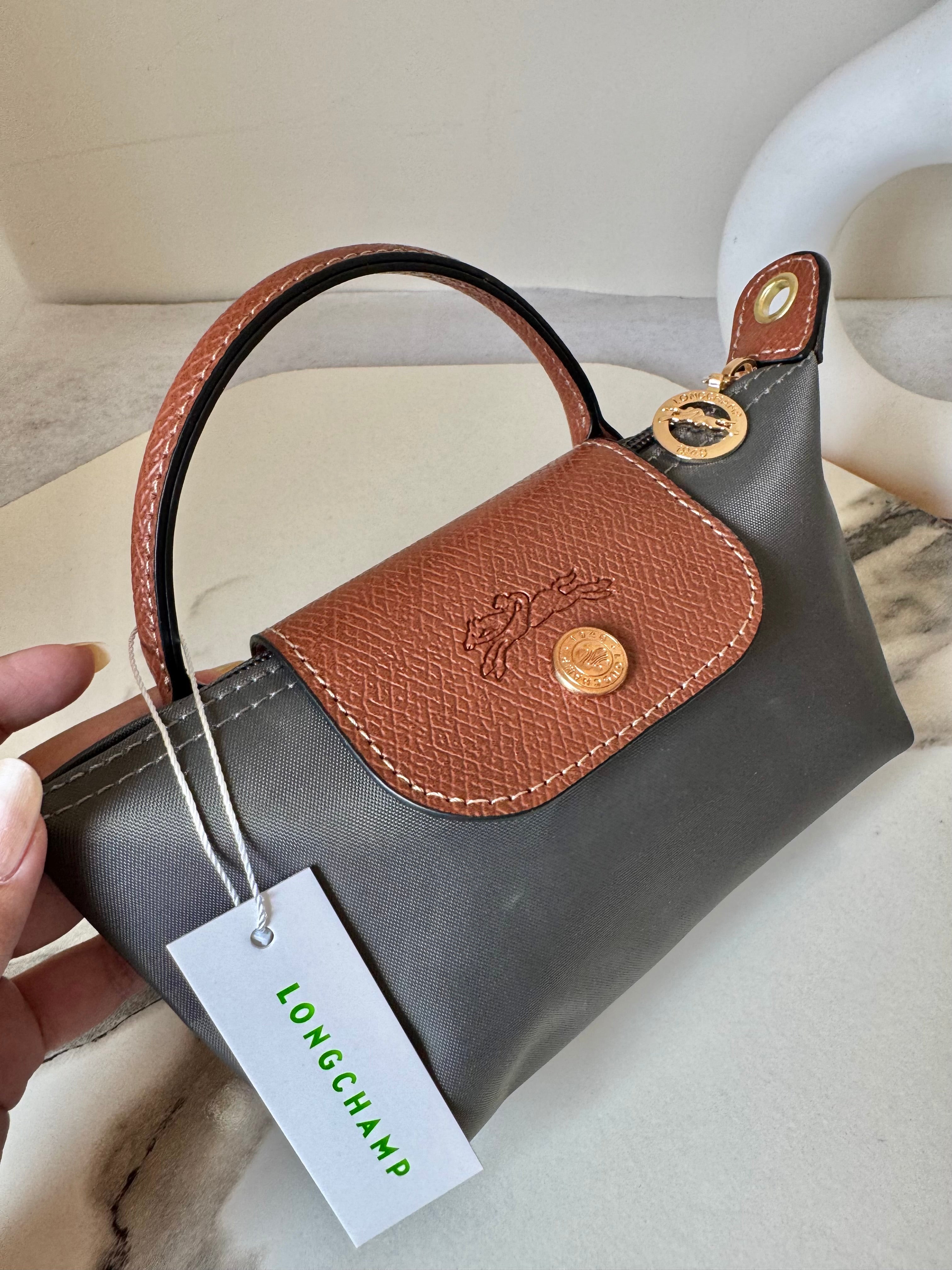 LongChamp Crossbody Bag with Strap - Grey (WITH BRAND LOGO)