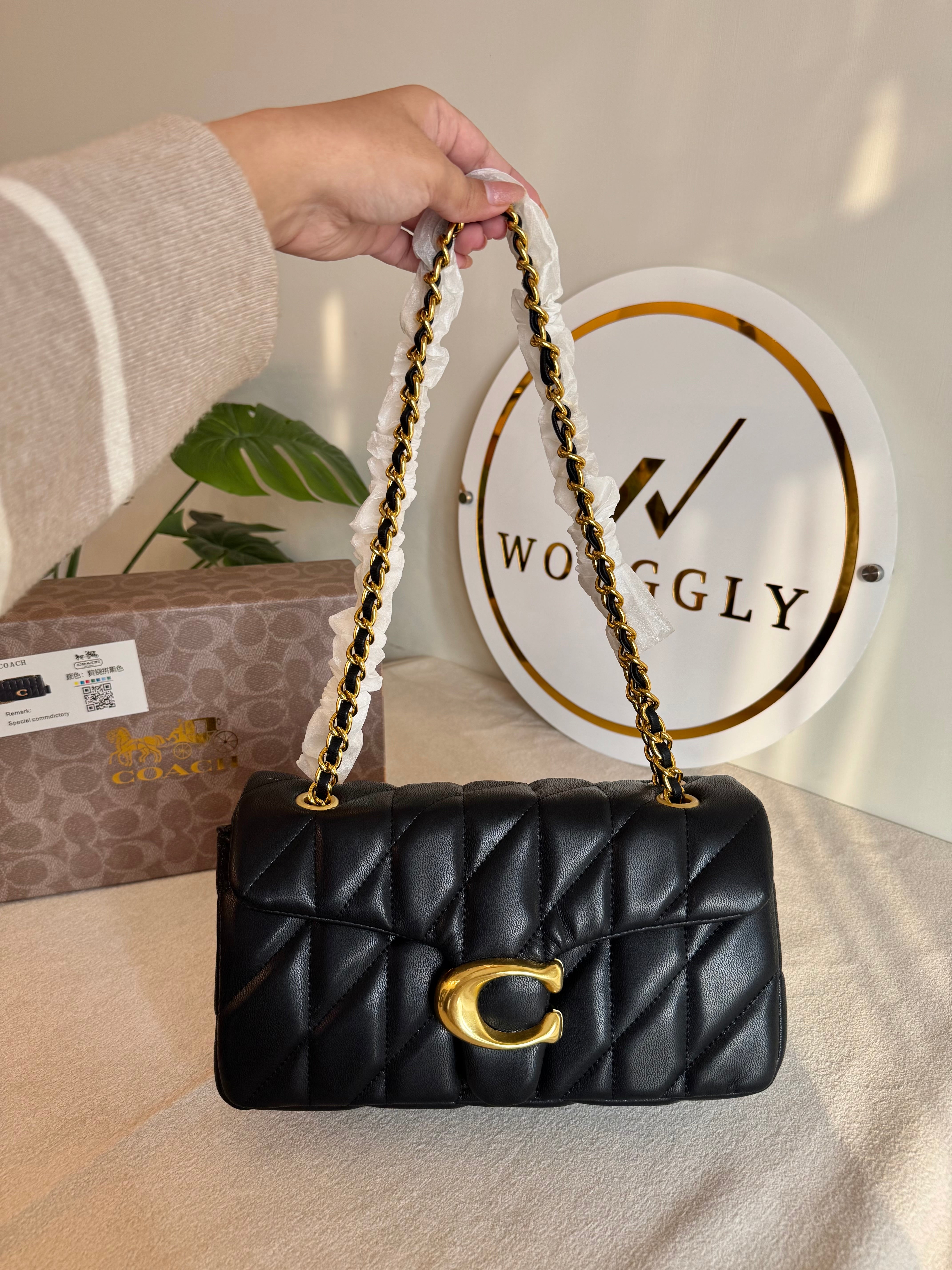 COACH Quilted Tabby PREMIUM (Black) - BOX PACKING