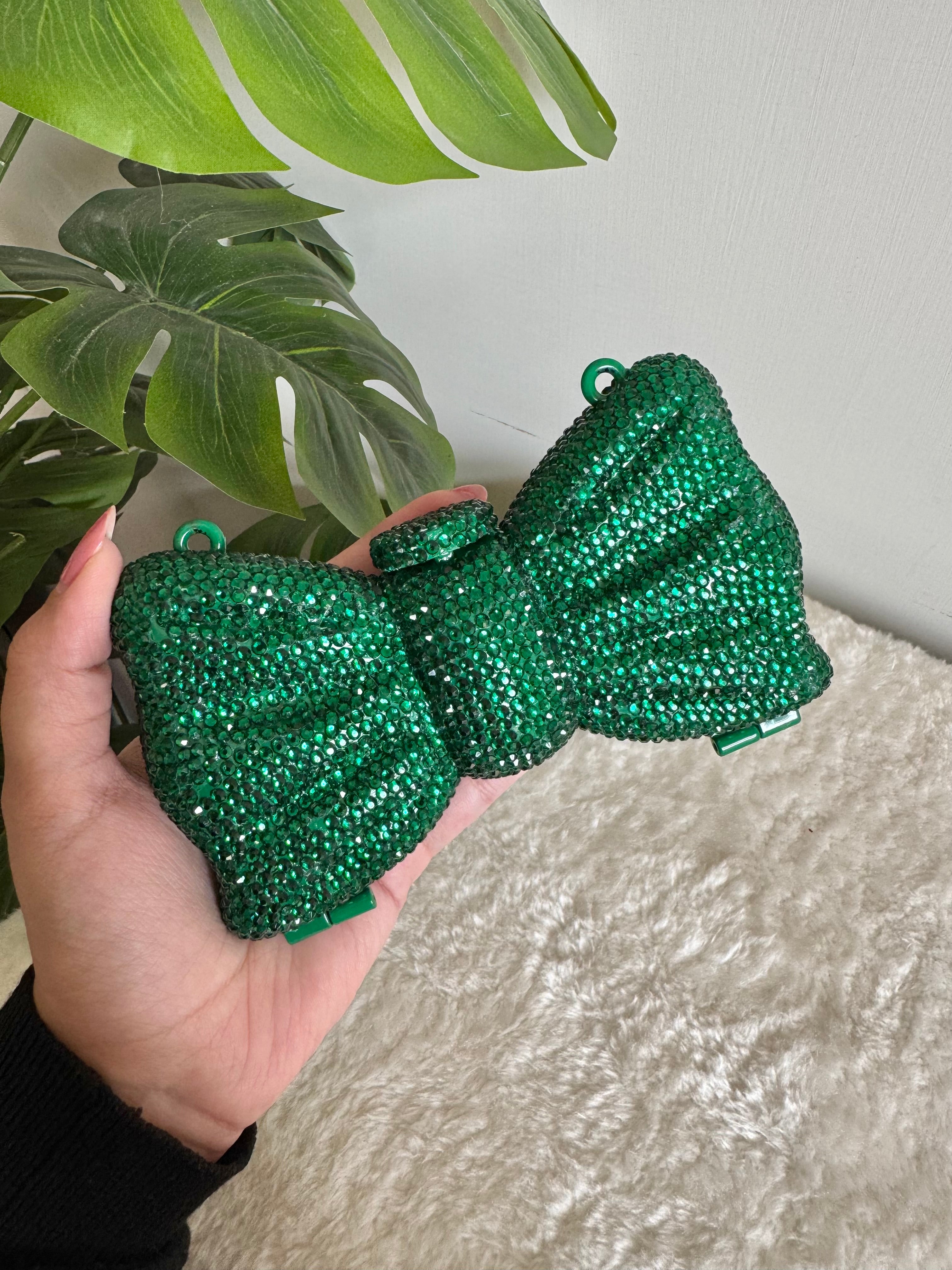 Swarovski Bow Clutch - Emerald Green
