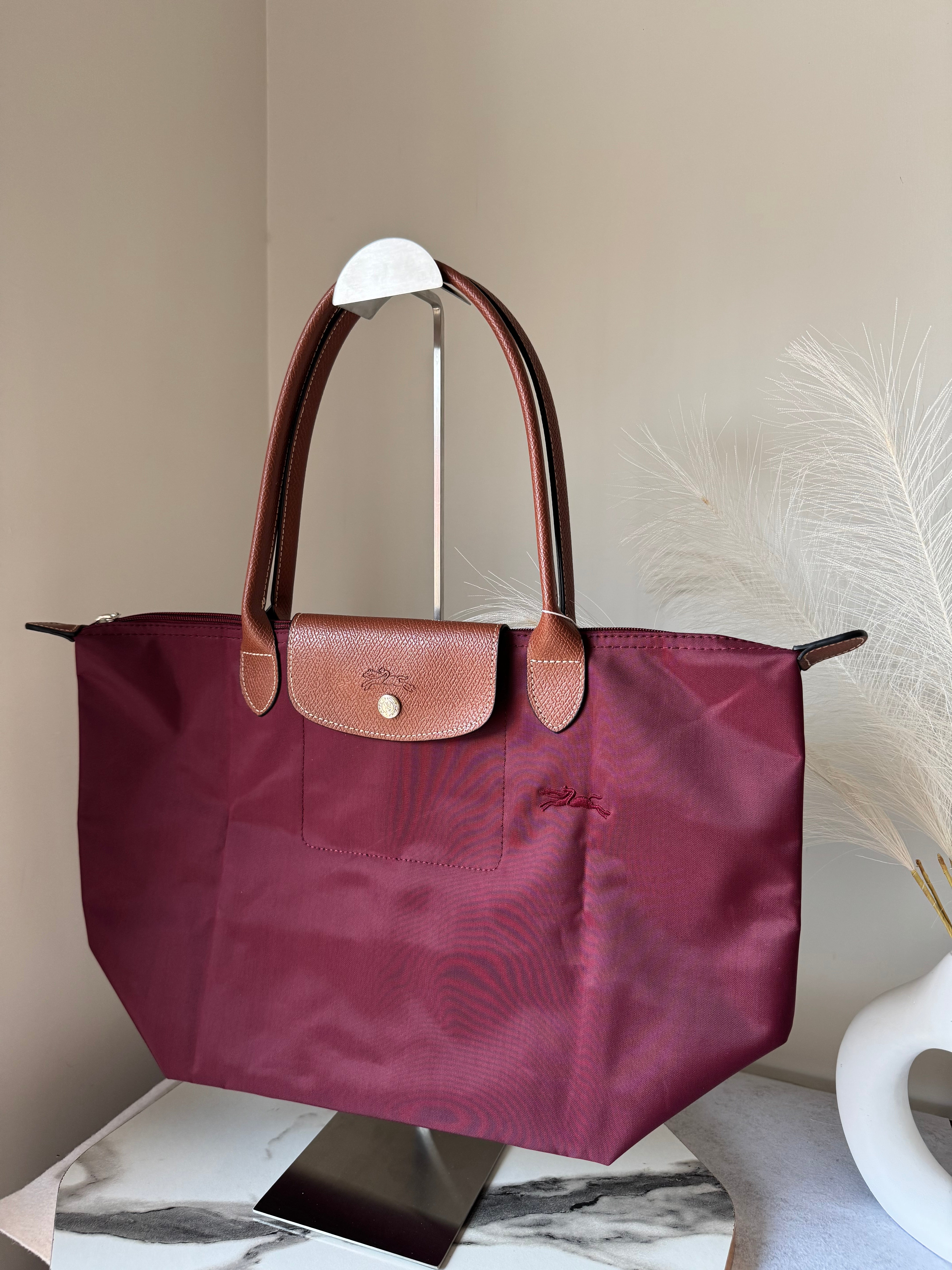 Longchamp Tote LARGE - Wine Red (WITH BRAND LOGO)