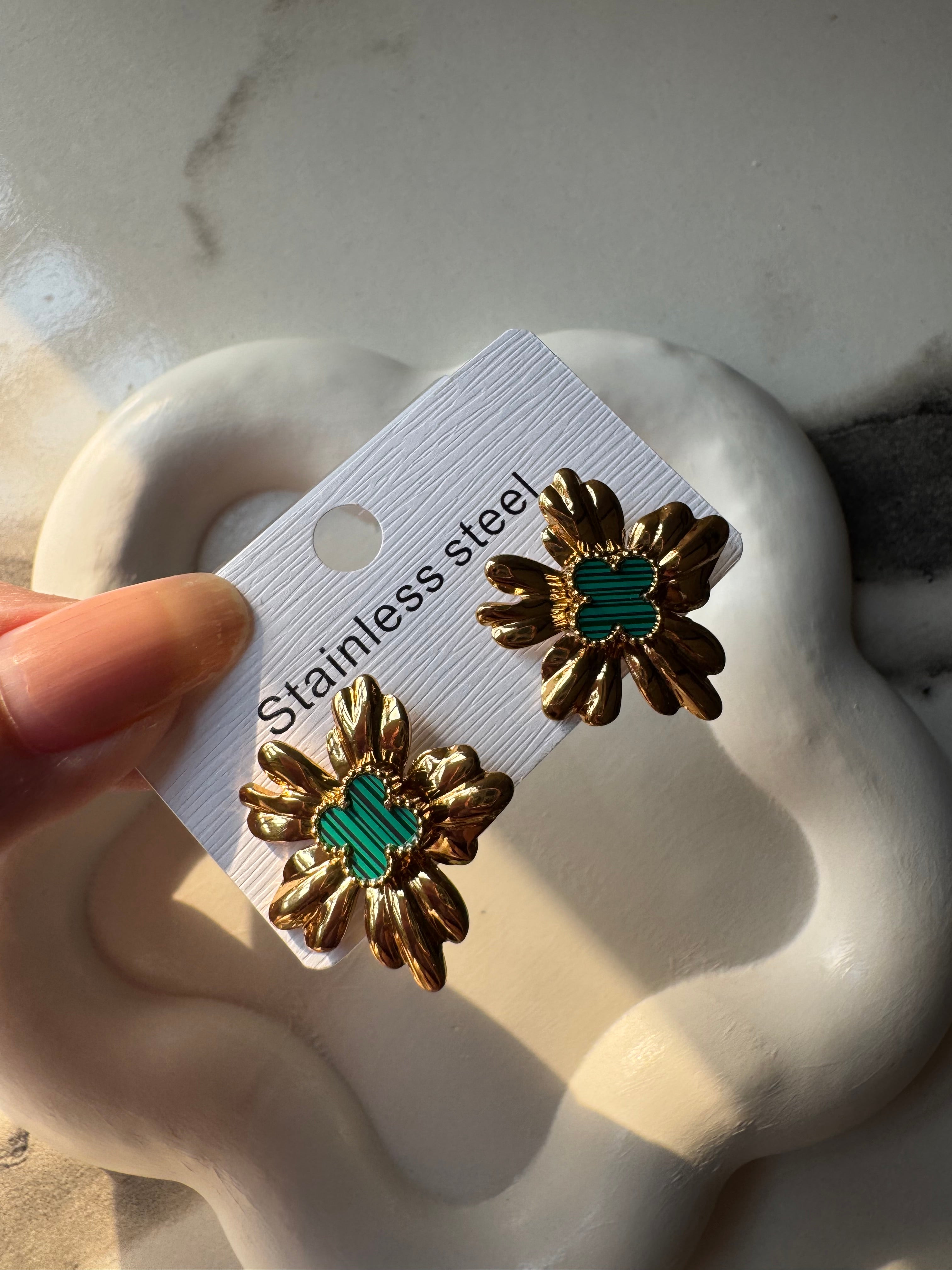 Van Cleef Inspired Turquoise - 18K Gold Plated