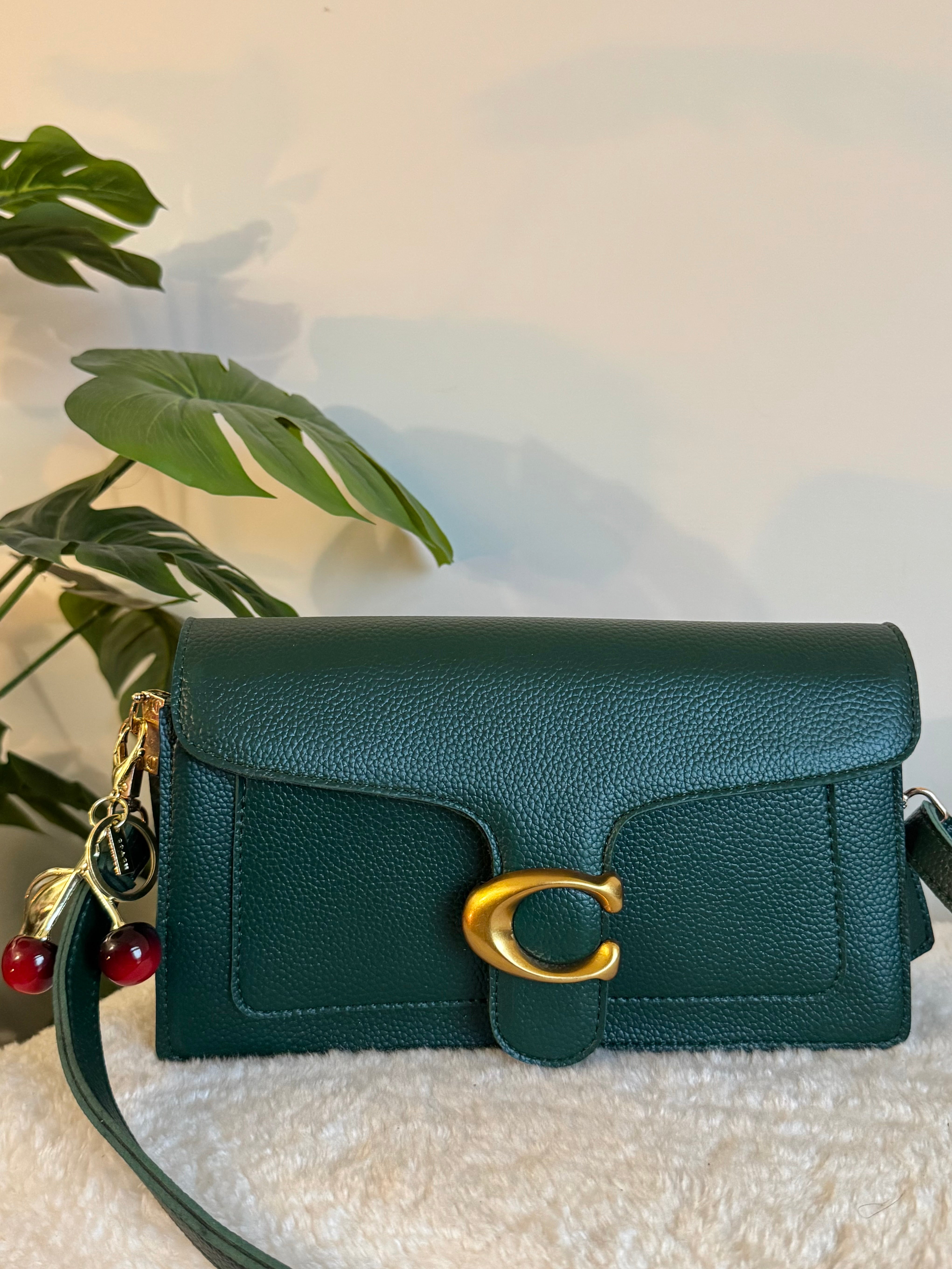 COACH TABBY with Coach Cherry Charm (Green)