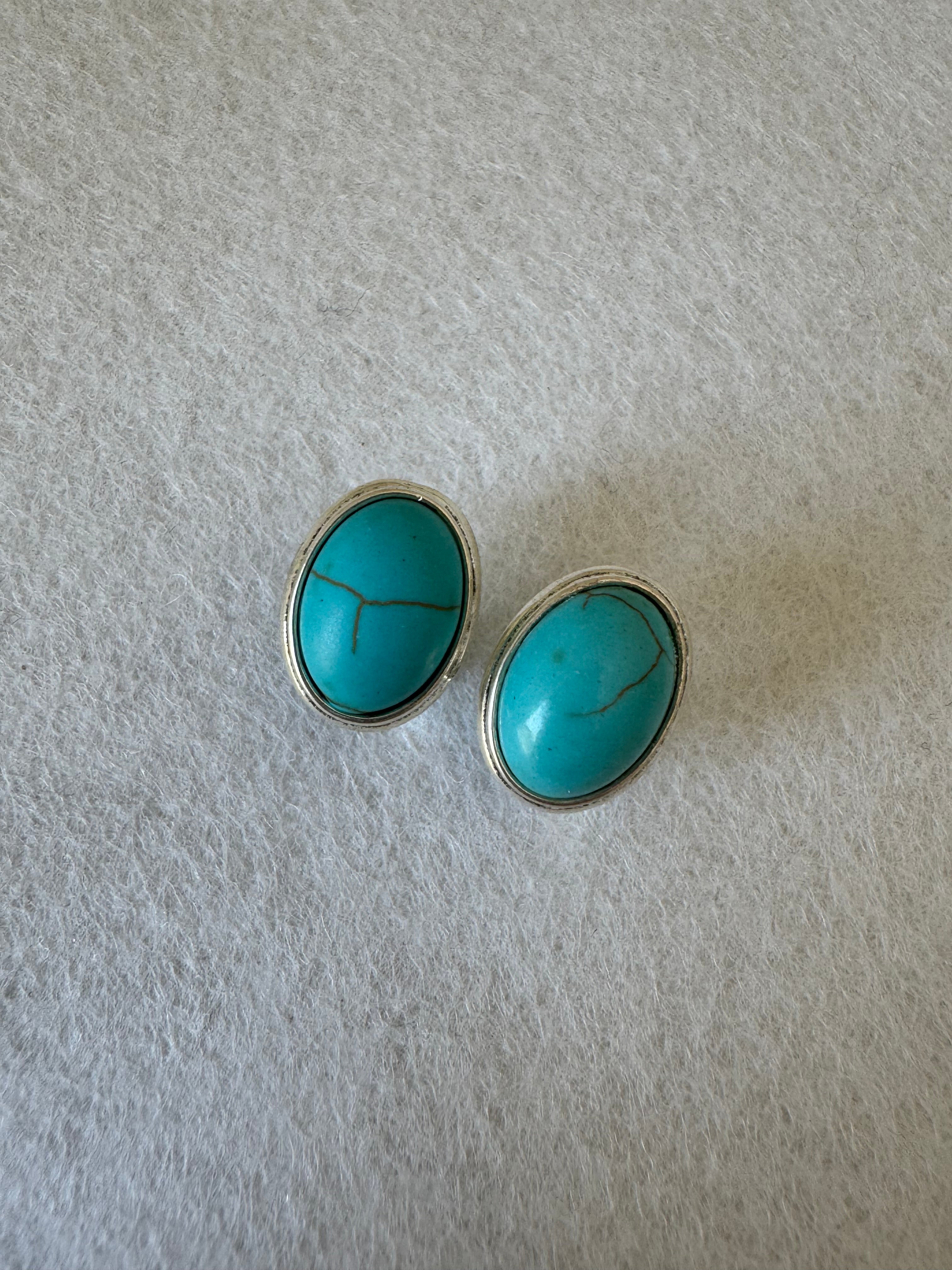 Turquoise Aura Studs
