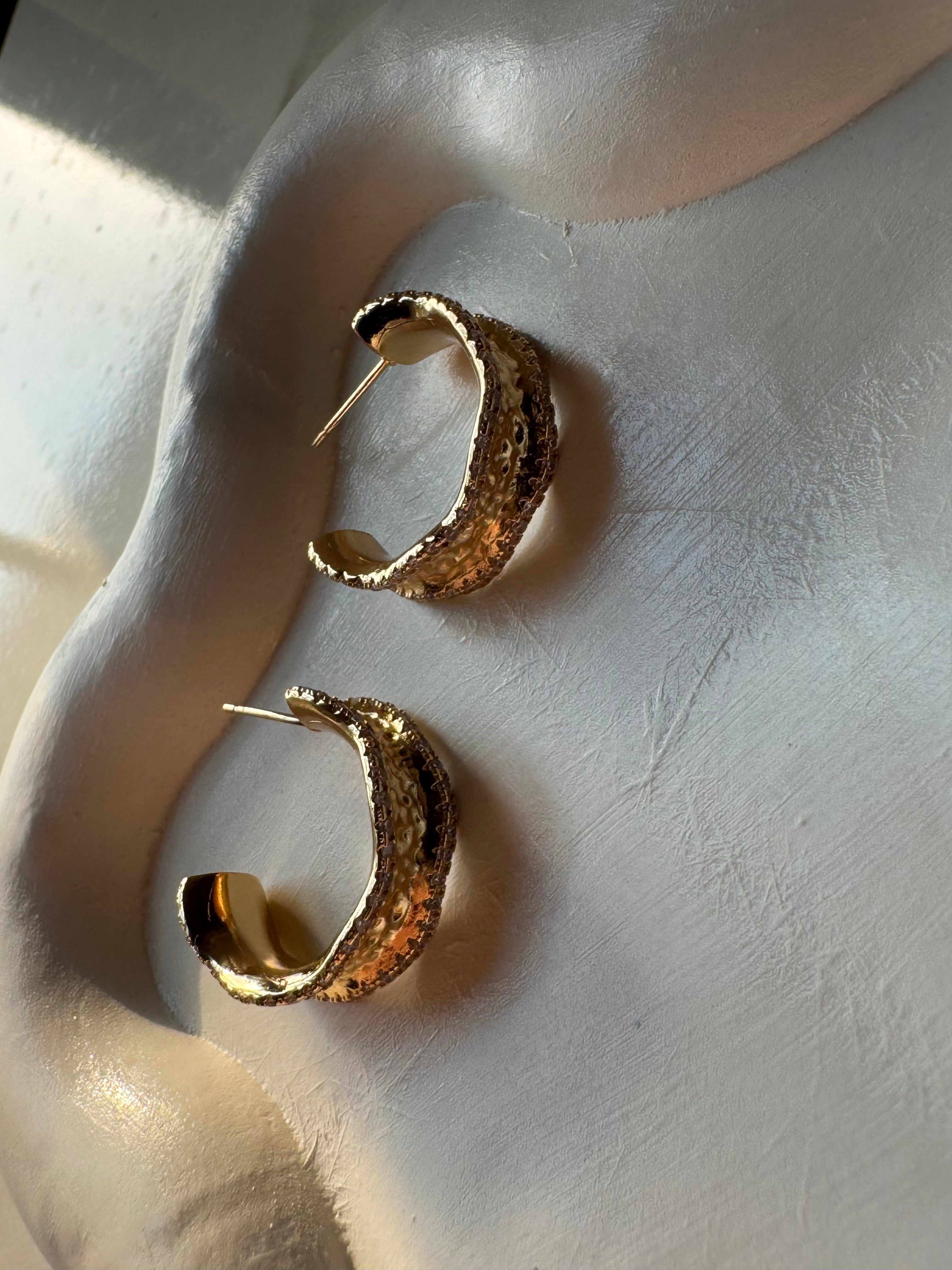 Crimson Hoops - 18K Gold Plated