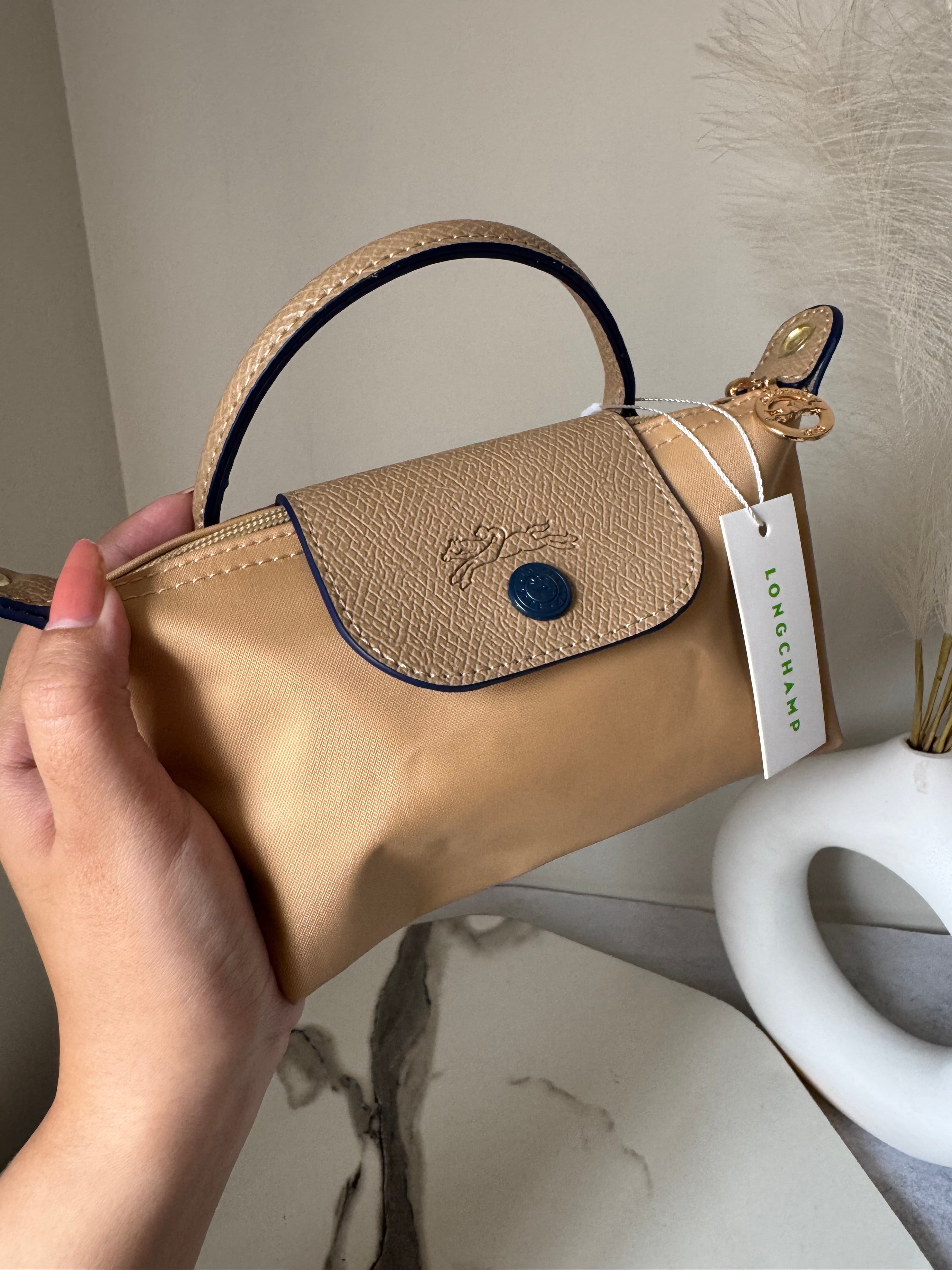 LongChamp Crossbody Bag with Strap - Butter Yellow (WITH BRAND LOGO)
