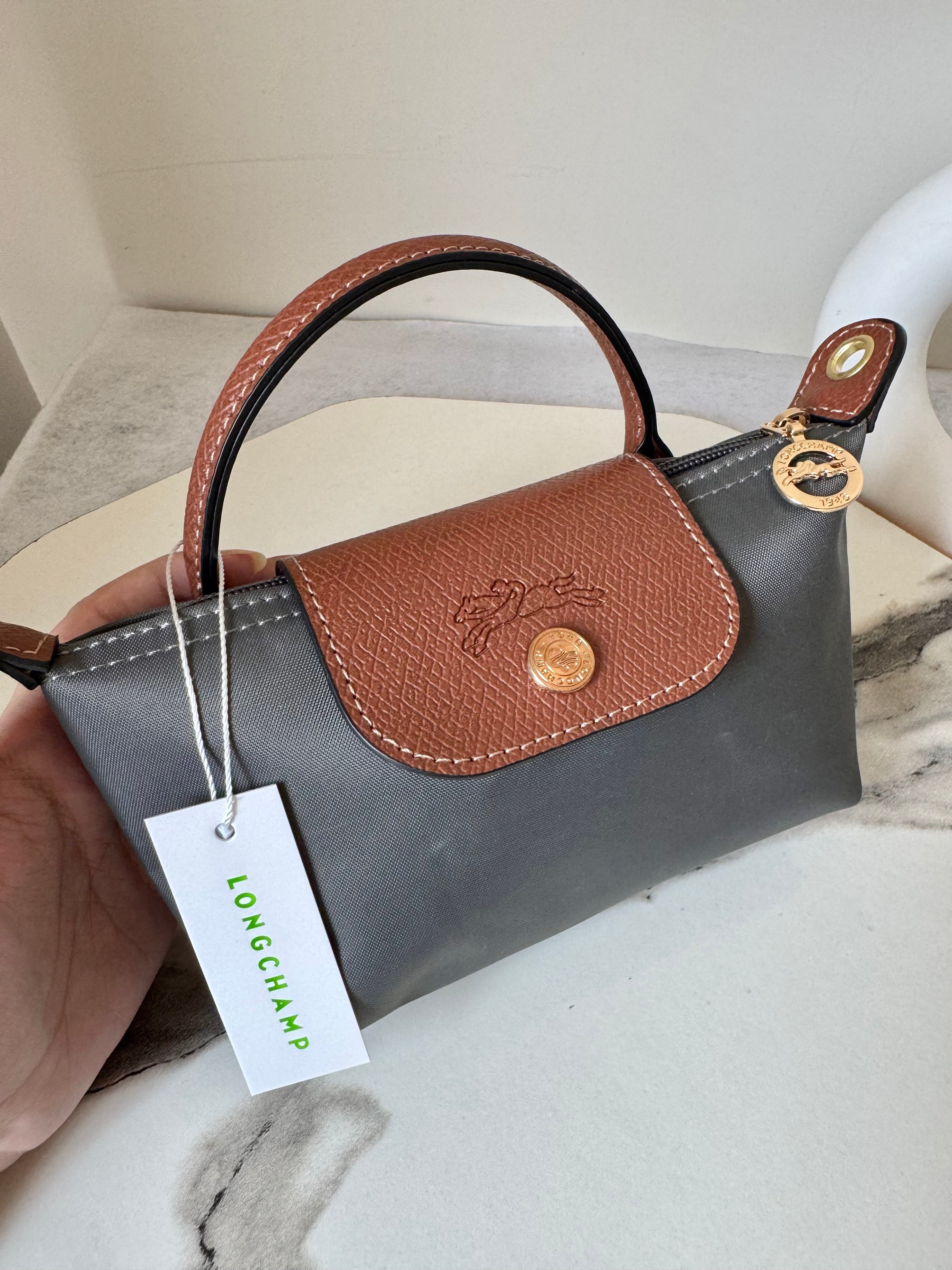 LongChamp Crossbody Bag with Strap - Grey (WITH BRAND LOGO)