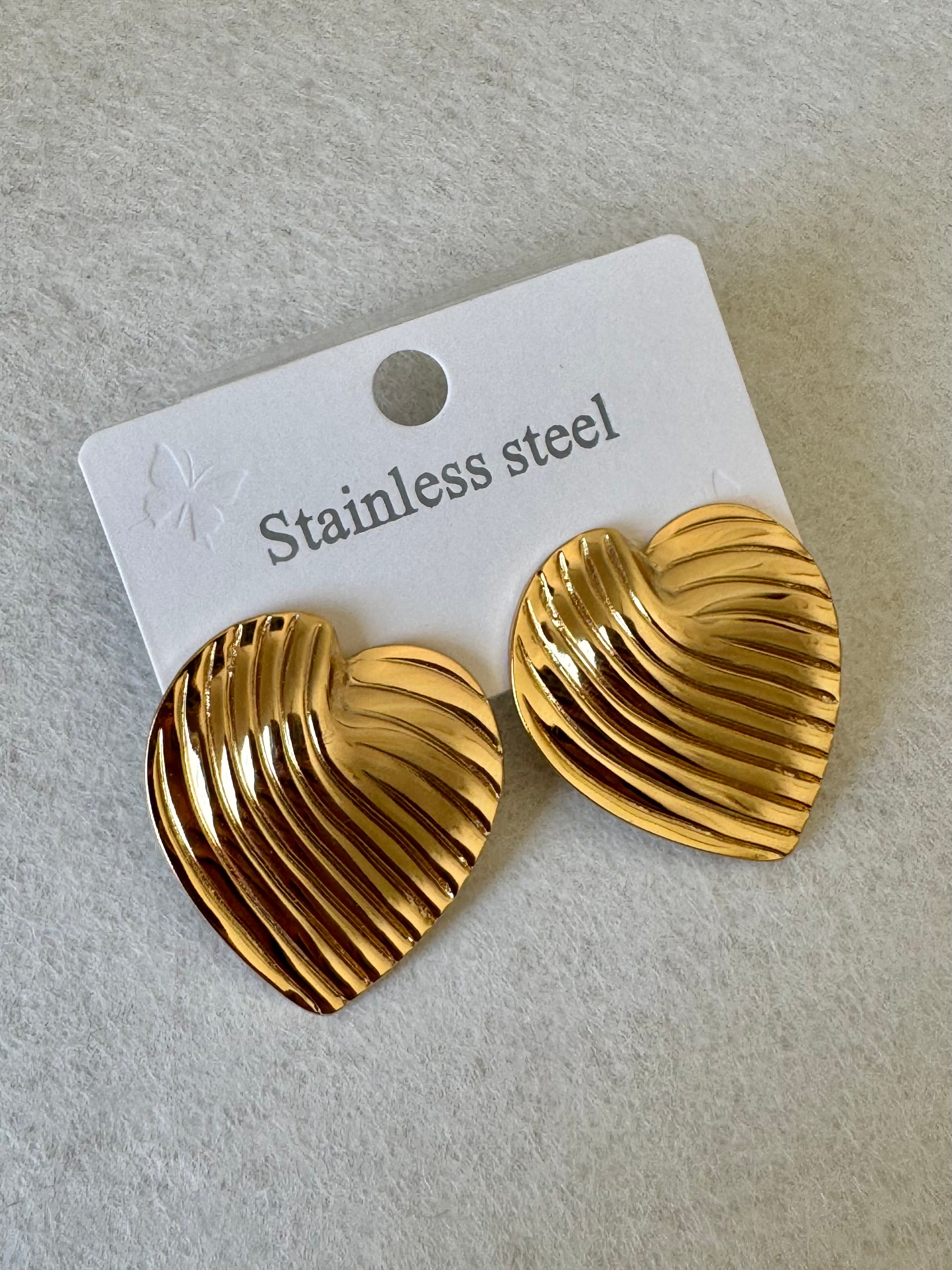 Serene Hearts Earrings - 18K Gold Plated