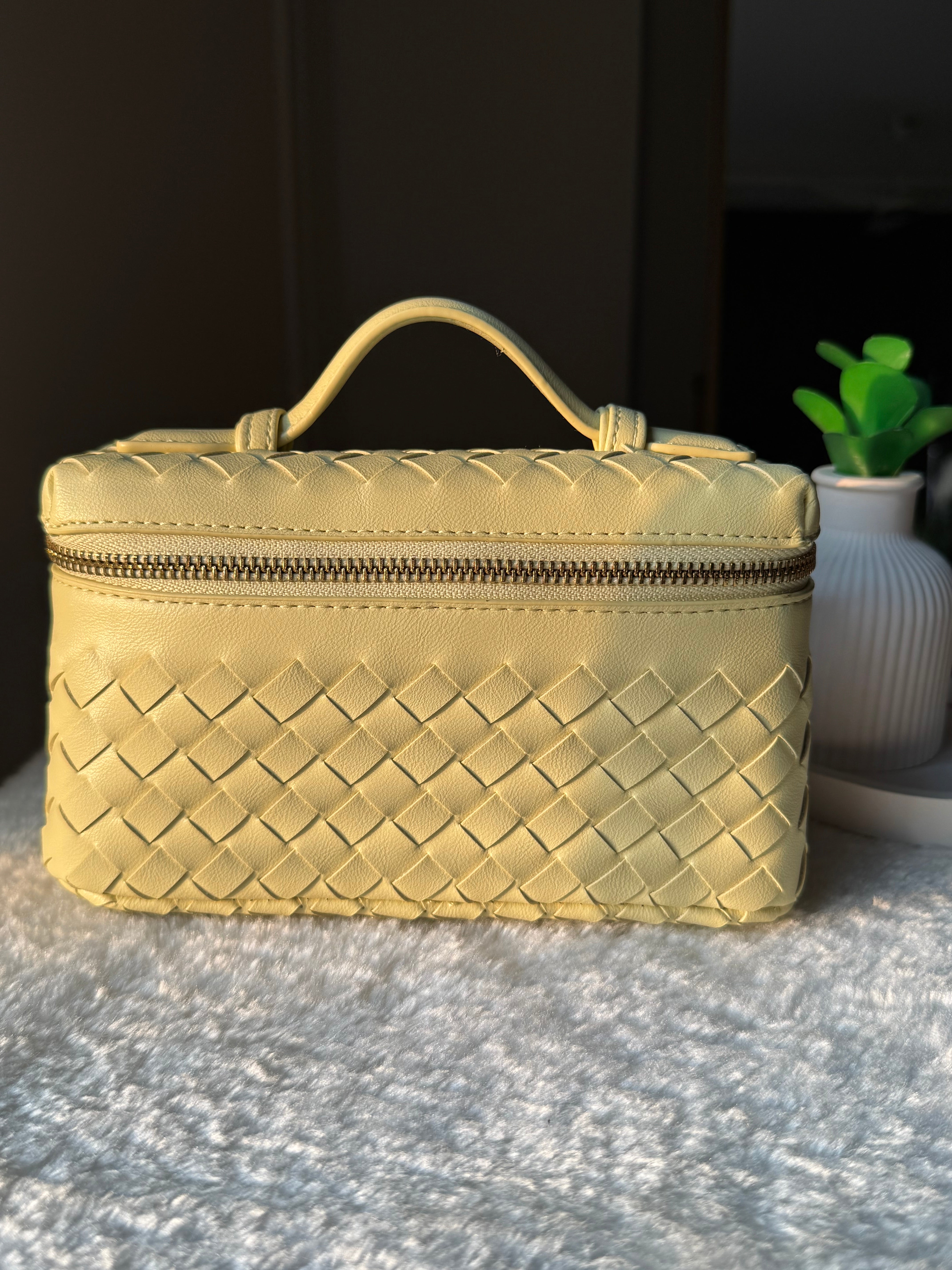 JW Pie Woven Bag with Long Strap (Butter Yellow)
