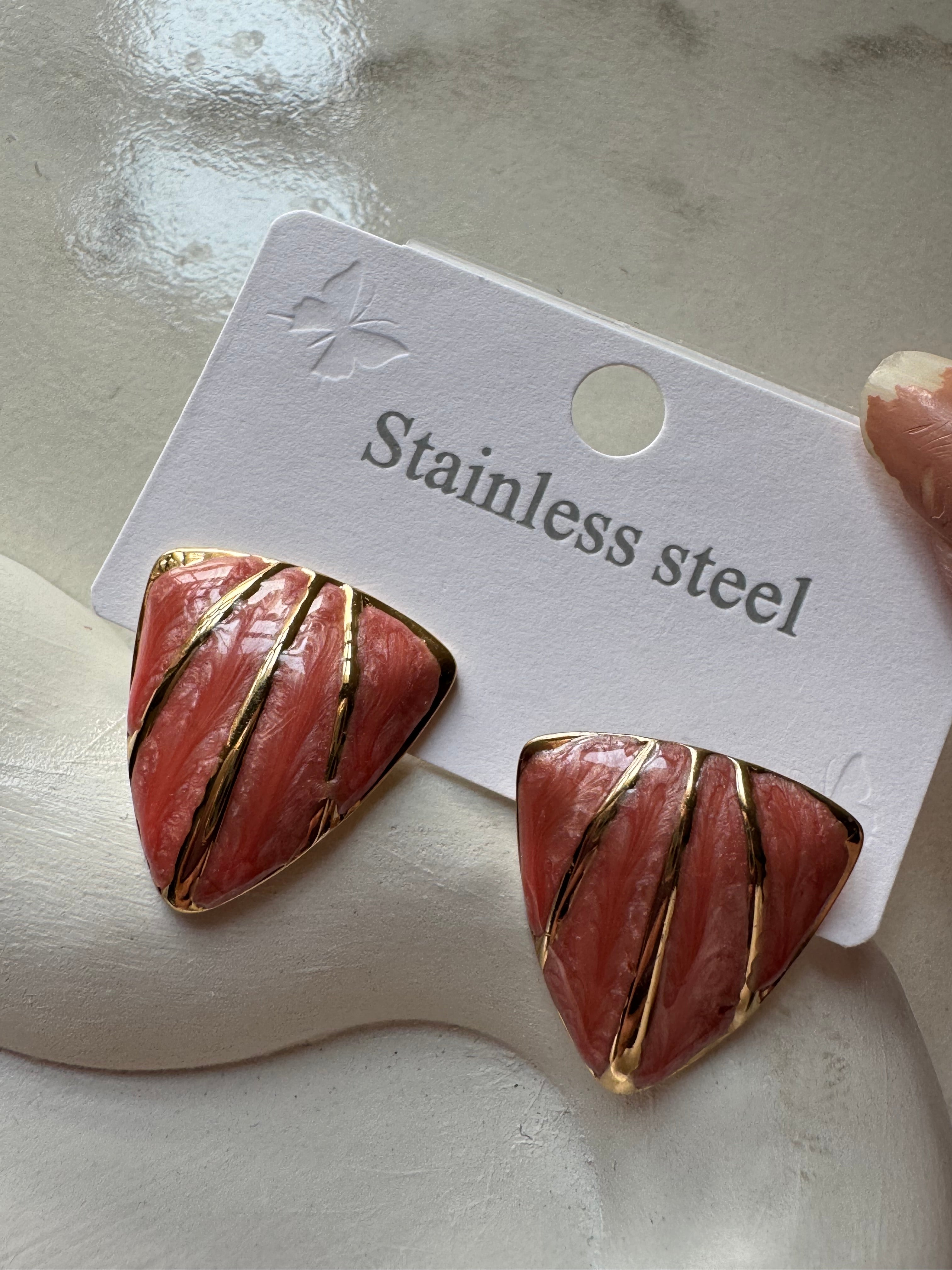 Trinity Studs - Peach