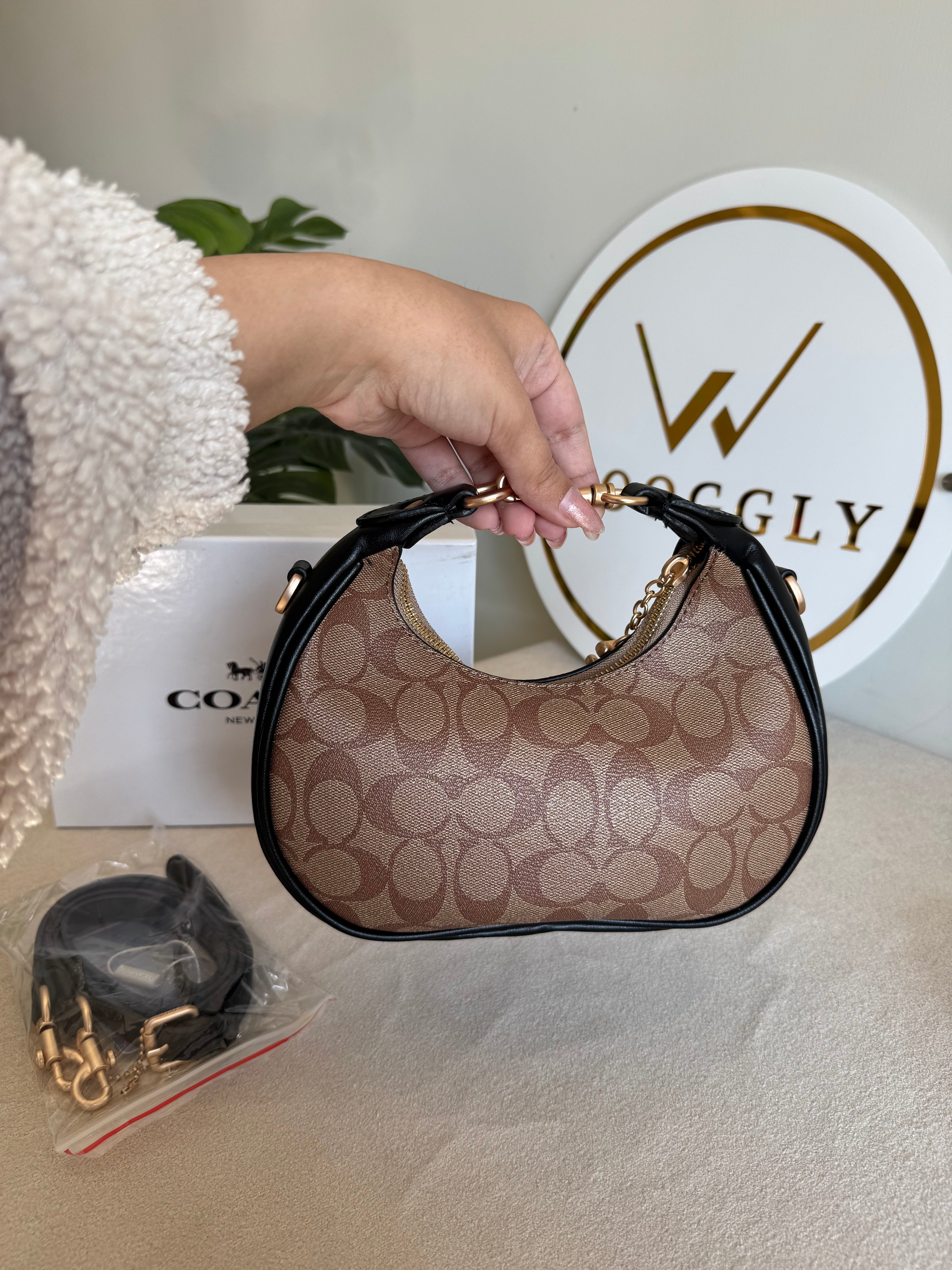 COACH Jonie Bag PREMIUM (Apricot Black) - BOX PACKING