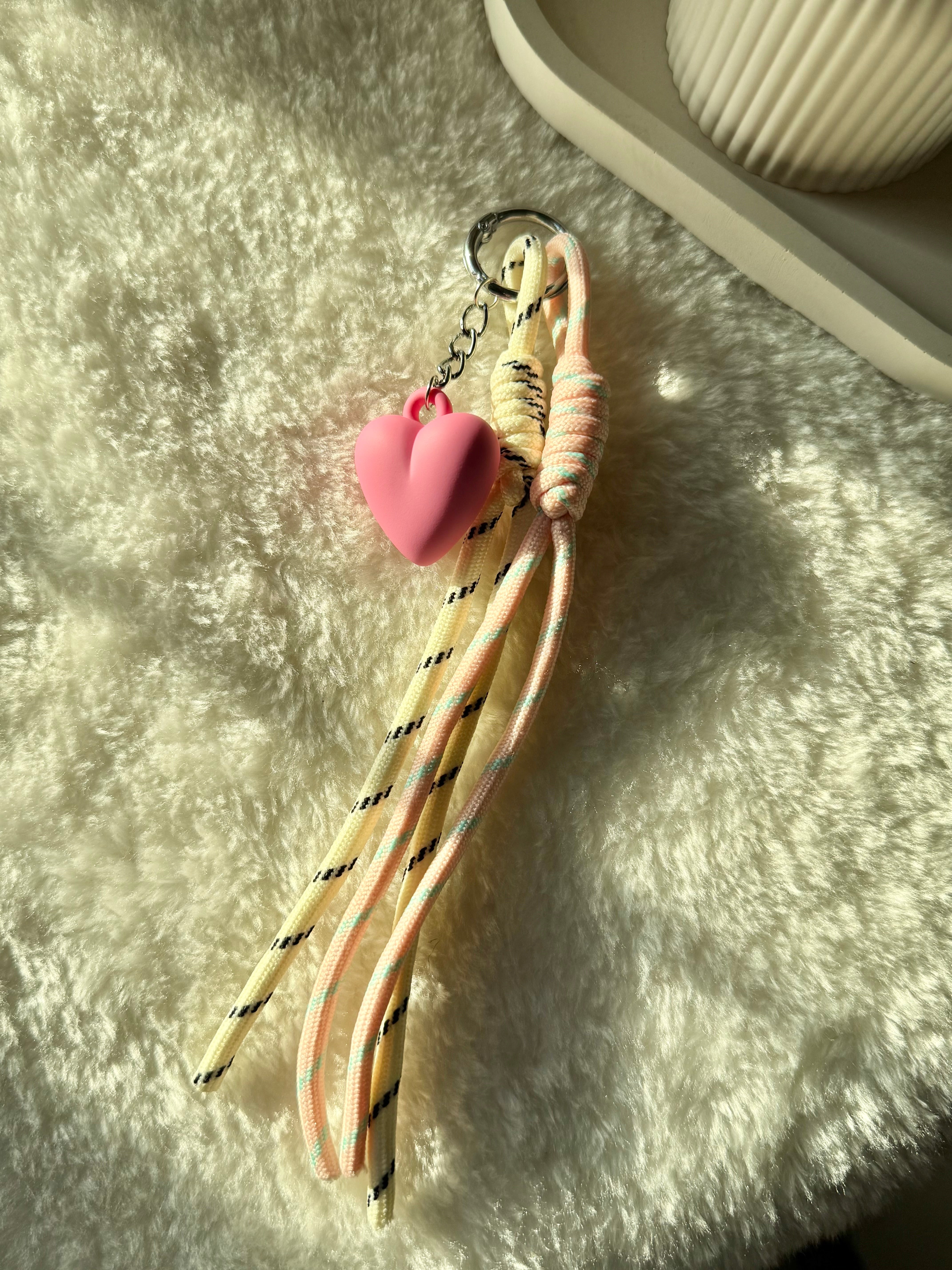 Pink Heart Bag Charm