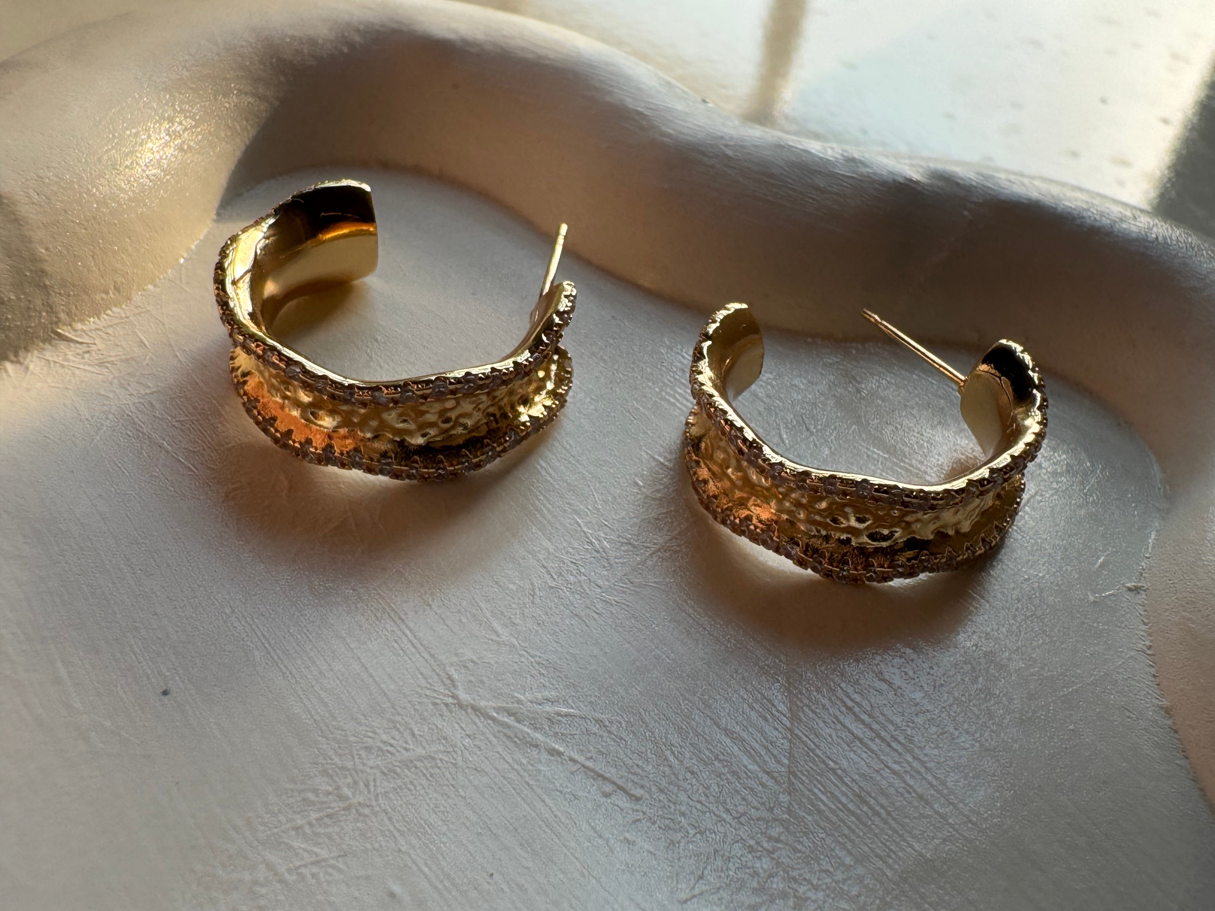 Crimson Hoops - 18K Gold Plated