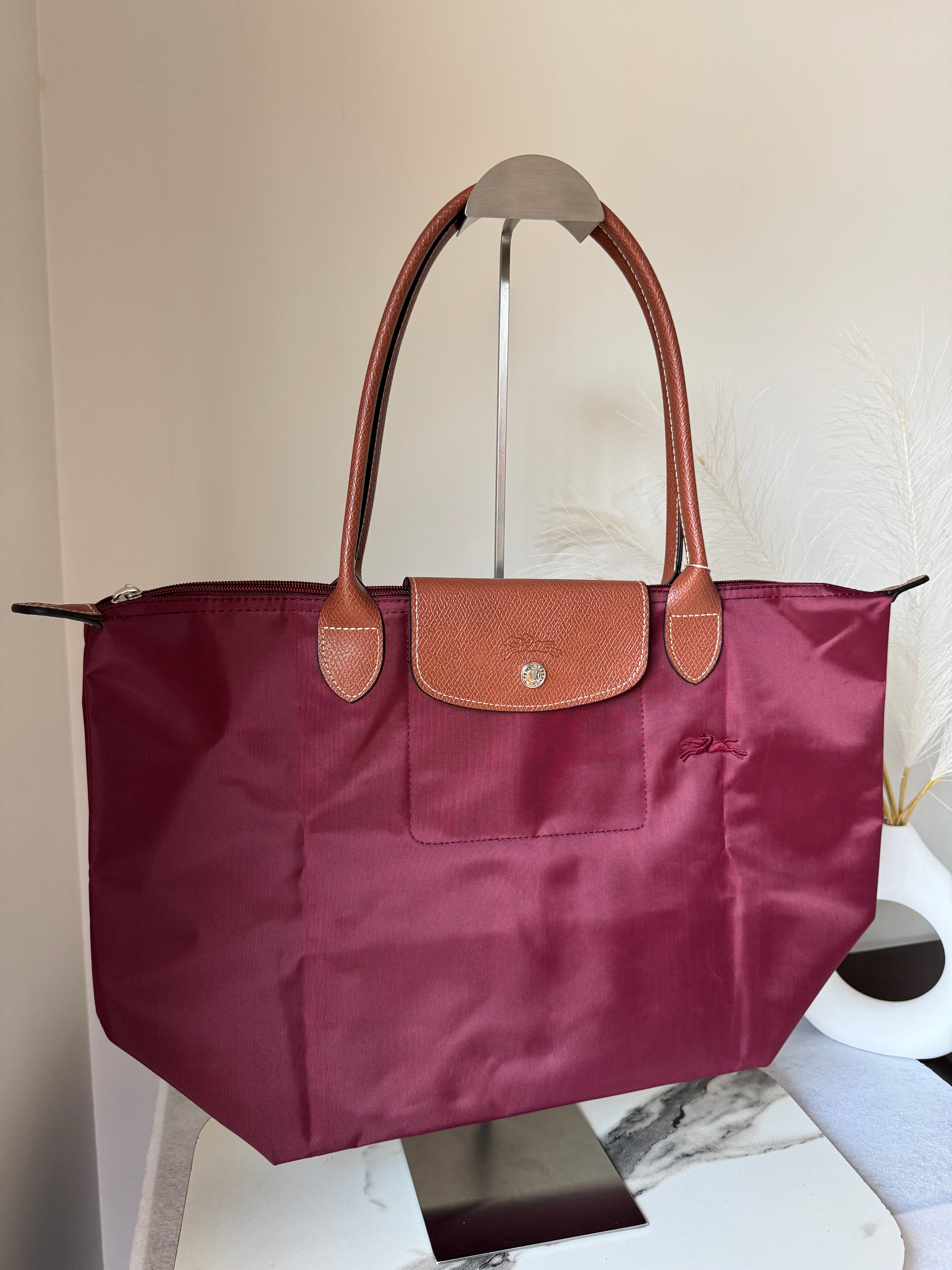 Longchamp Tote LARGE - Wine Red (WITH BRAND LOGO)