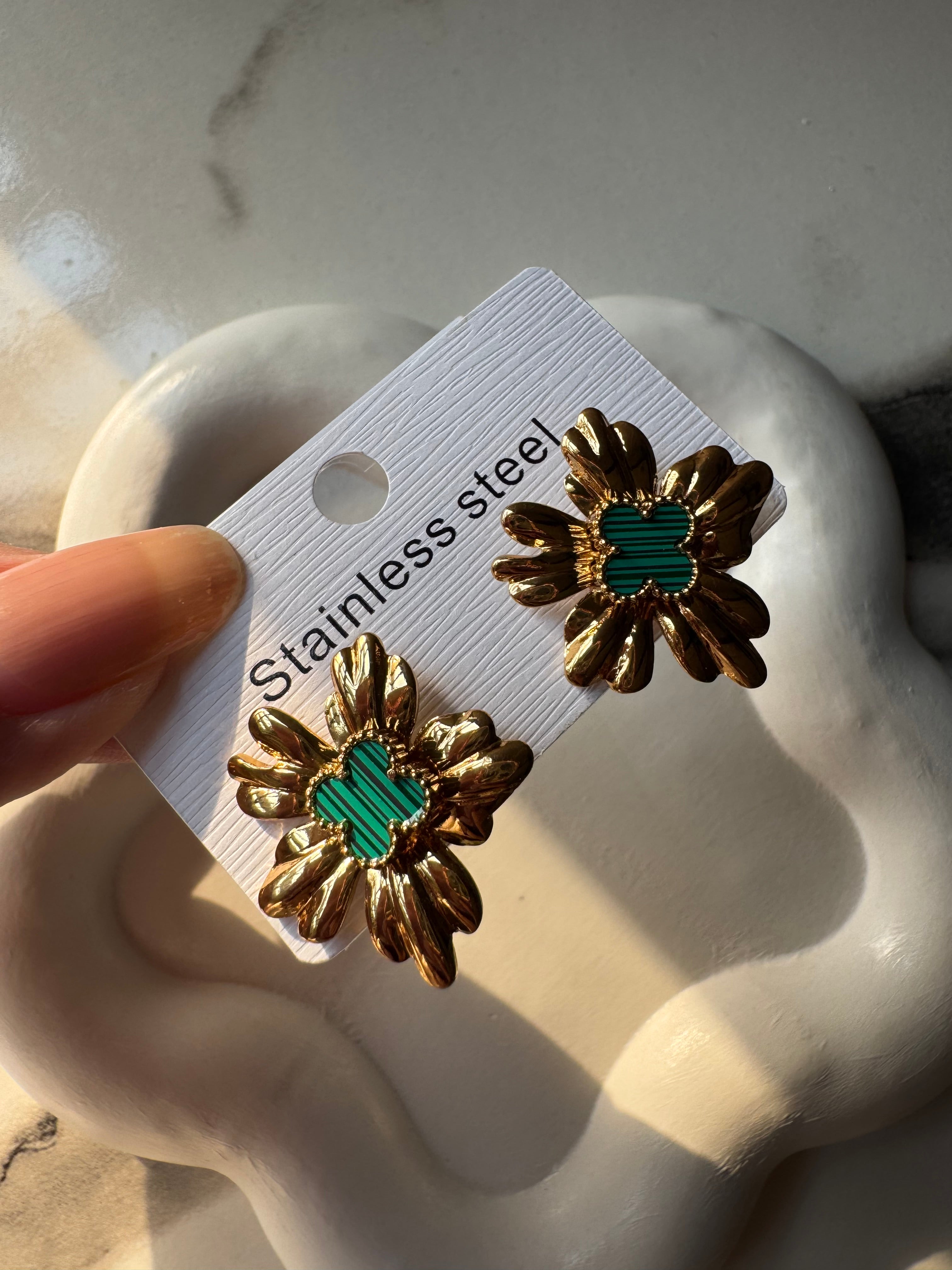 Van Cleef Inspired Turquoise - 18K Gold Plated