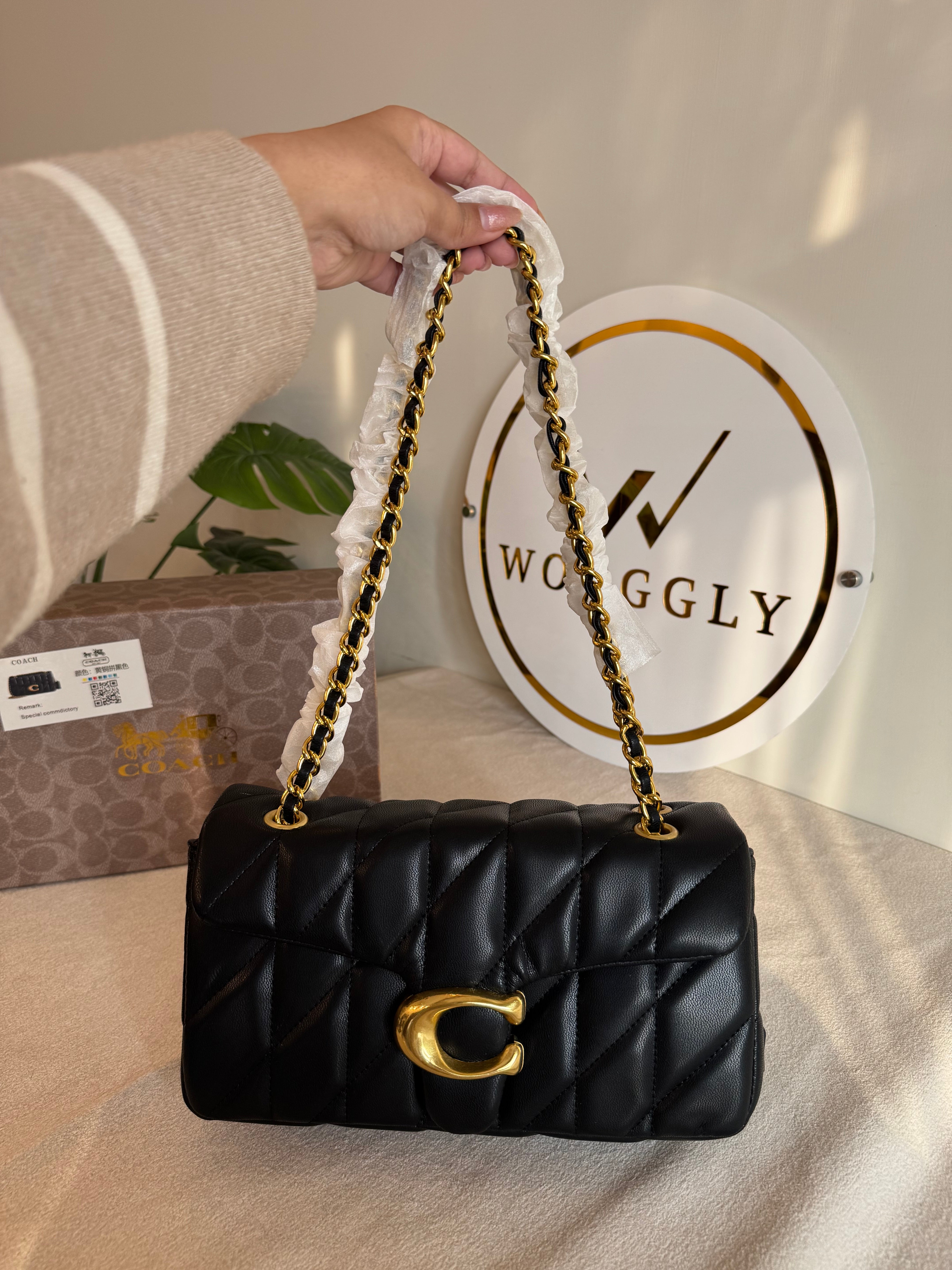 COACH Quilted Tabby PREMIUM (Black) - BOX PACKING