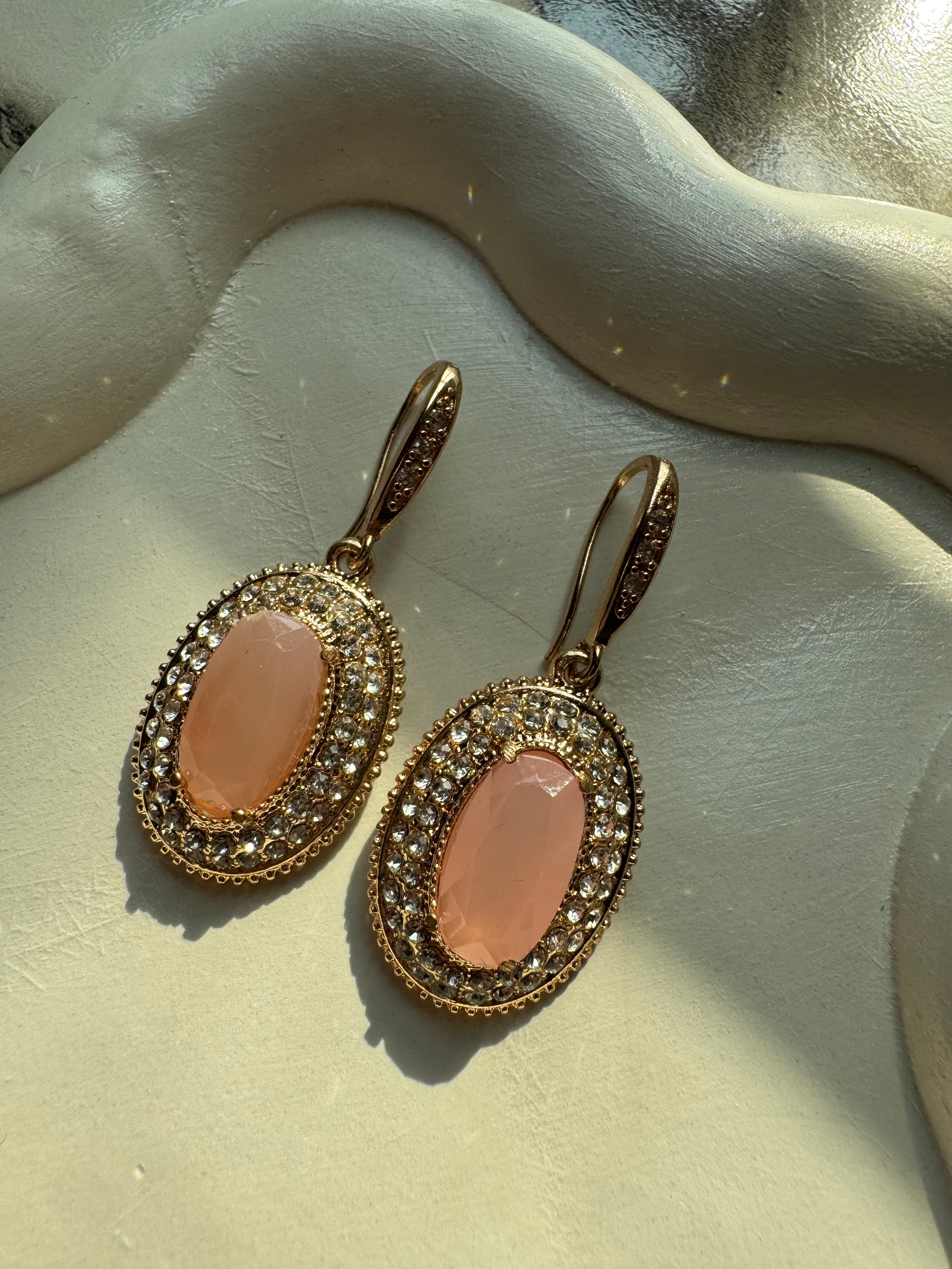 Peach Diamond Earrings