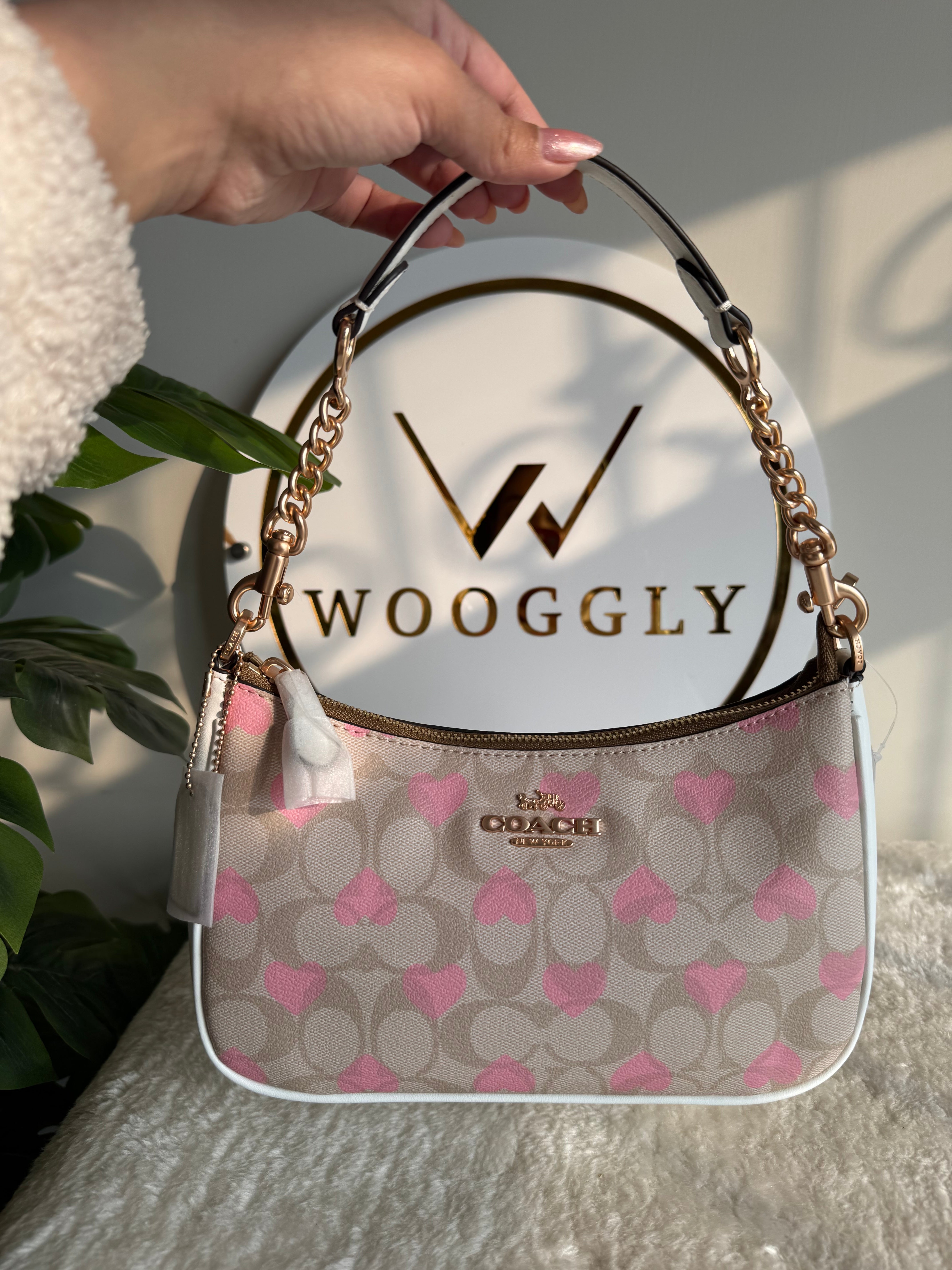 COACH TERI PREMIUM (Beige with Pink Hearts) - MAGNETIC BOX PACKING