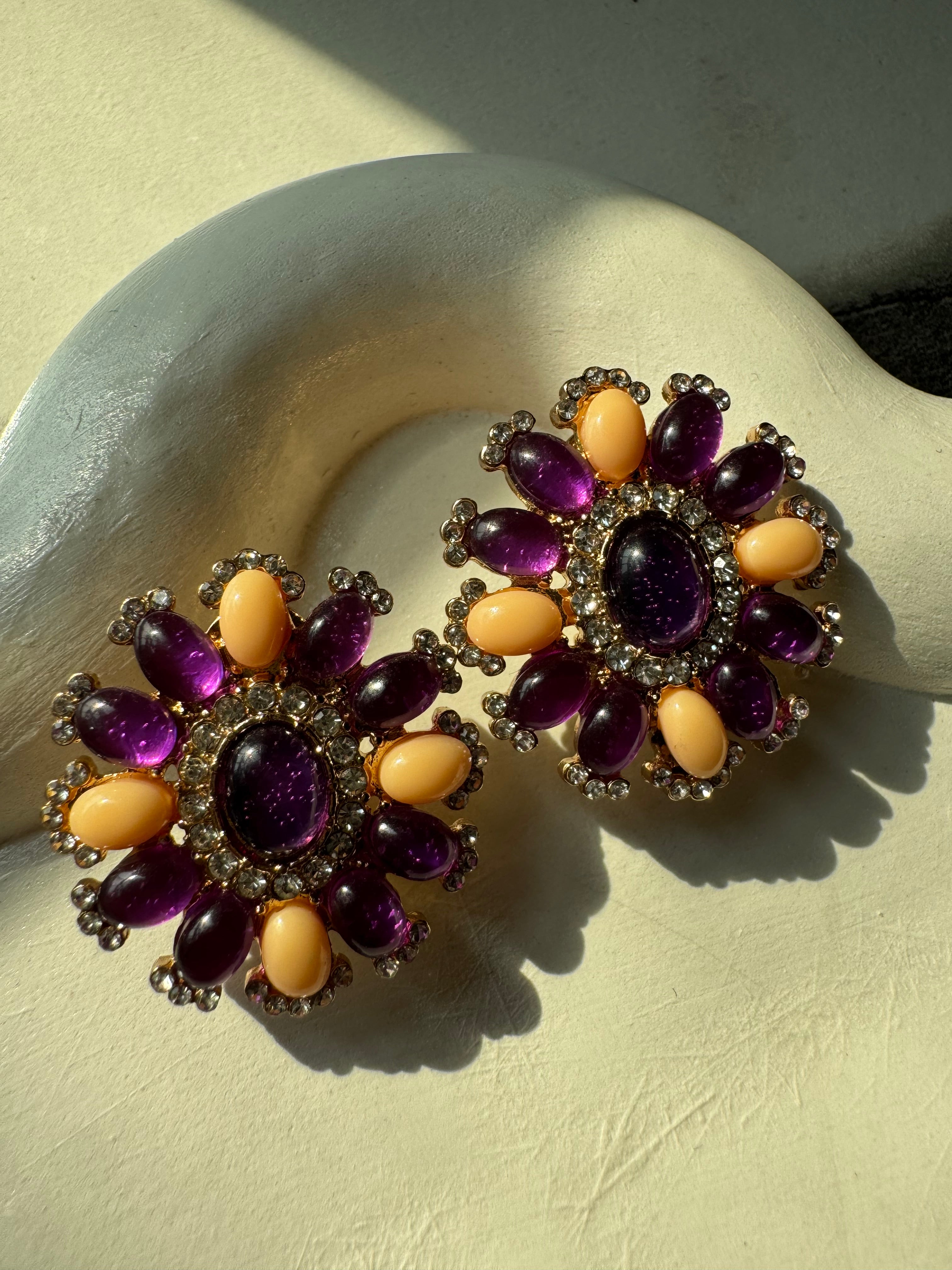 Viva Vibrance Earrings - Peach & Mauve