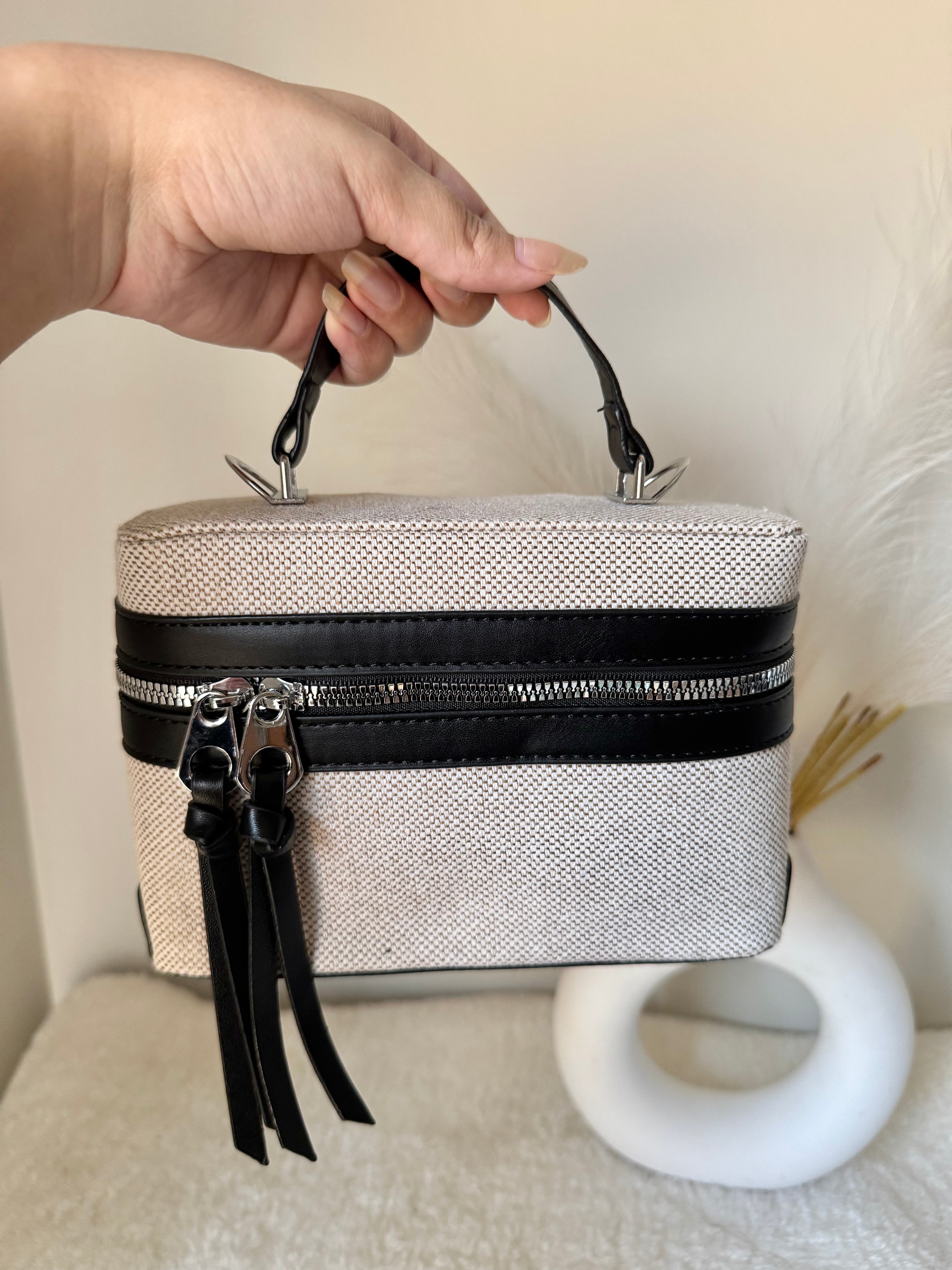 ZARA Inspired Box Bag - Black with Long Strap