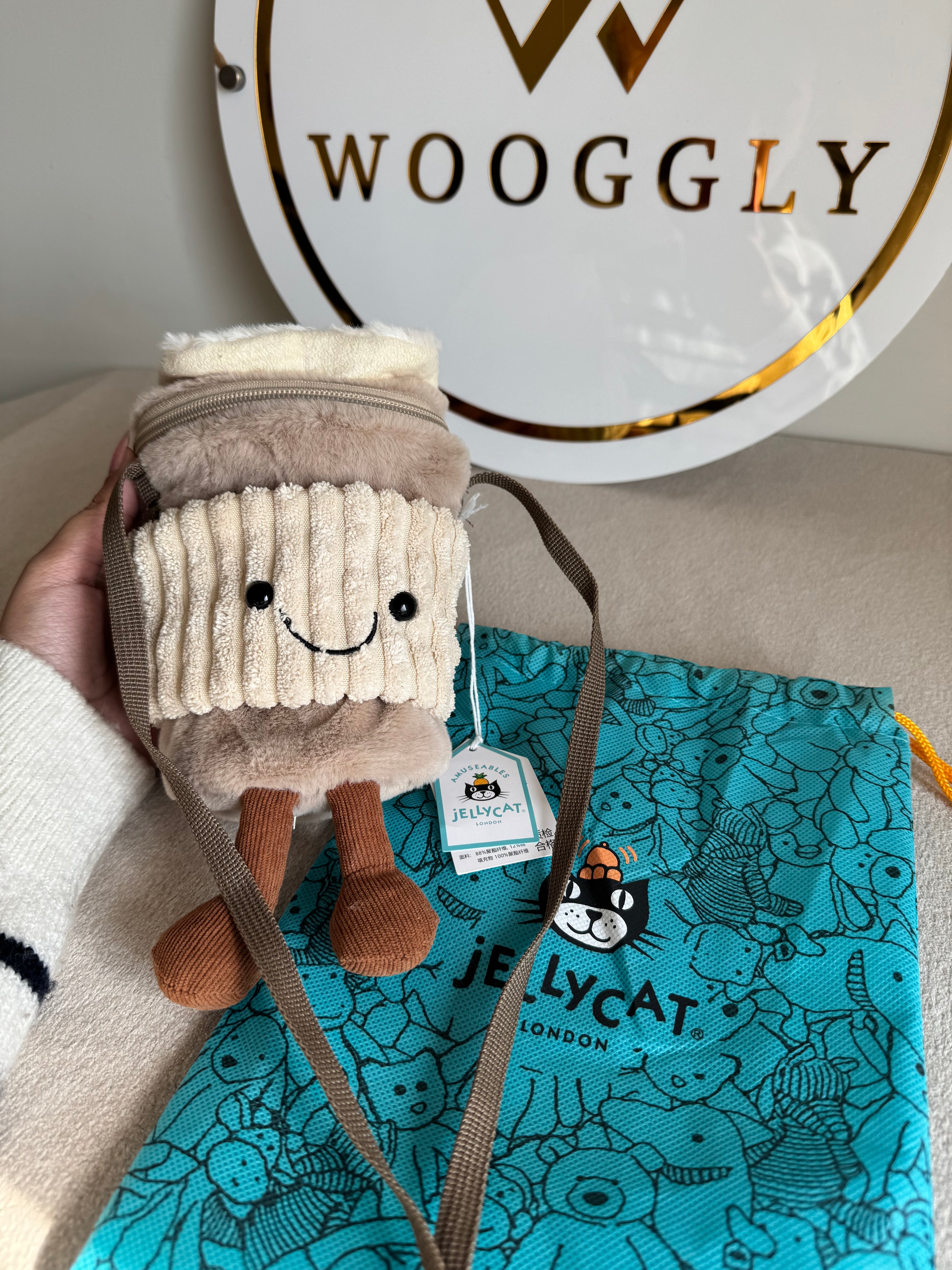 JELLY CAT LONDON - Coffee To Go Bag with Long Strap