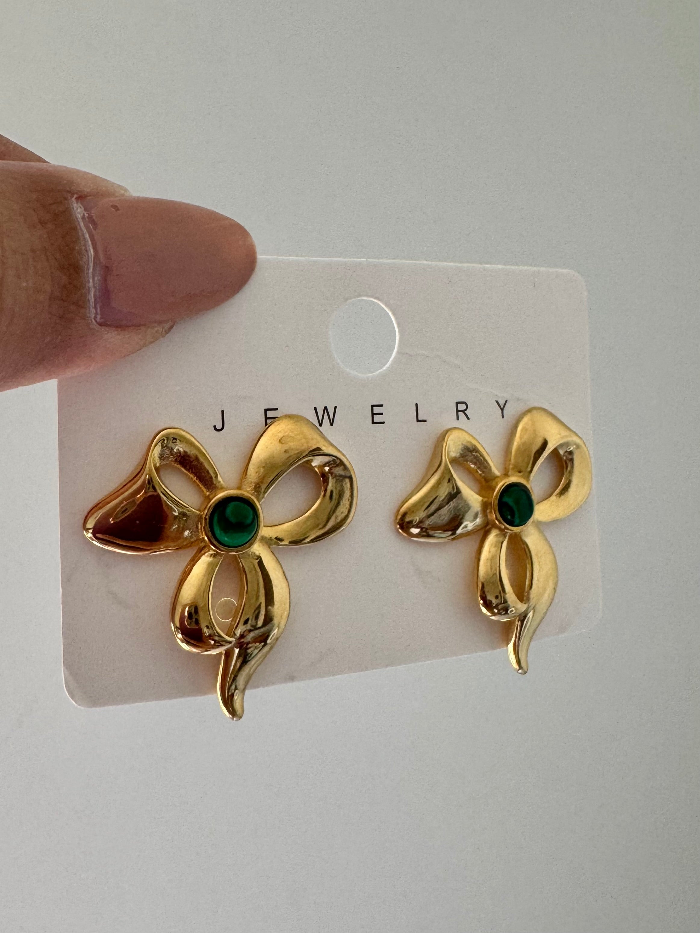Emerald Grace Bows - 18K Gold Plated