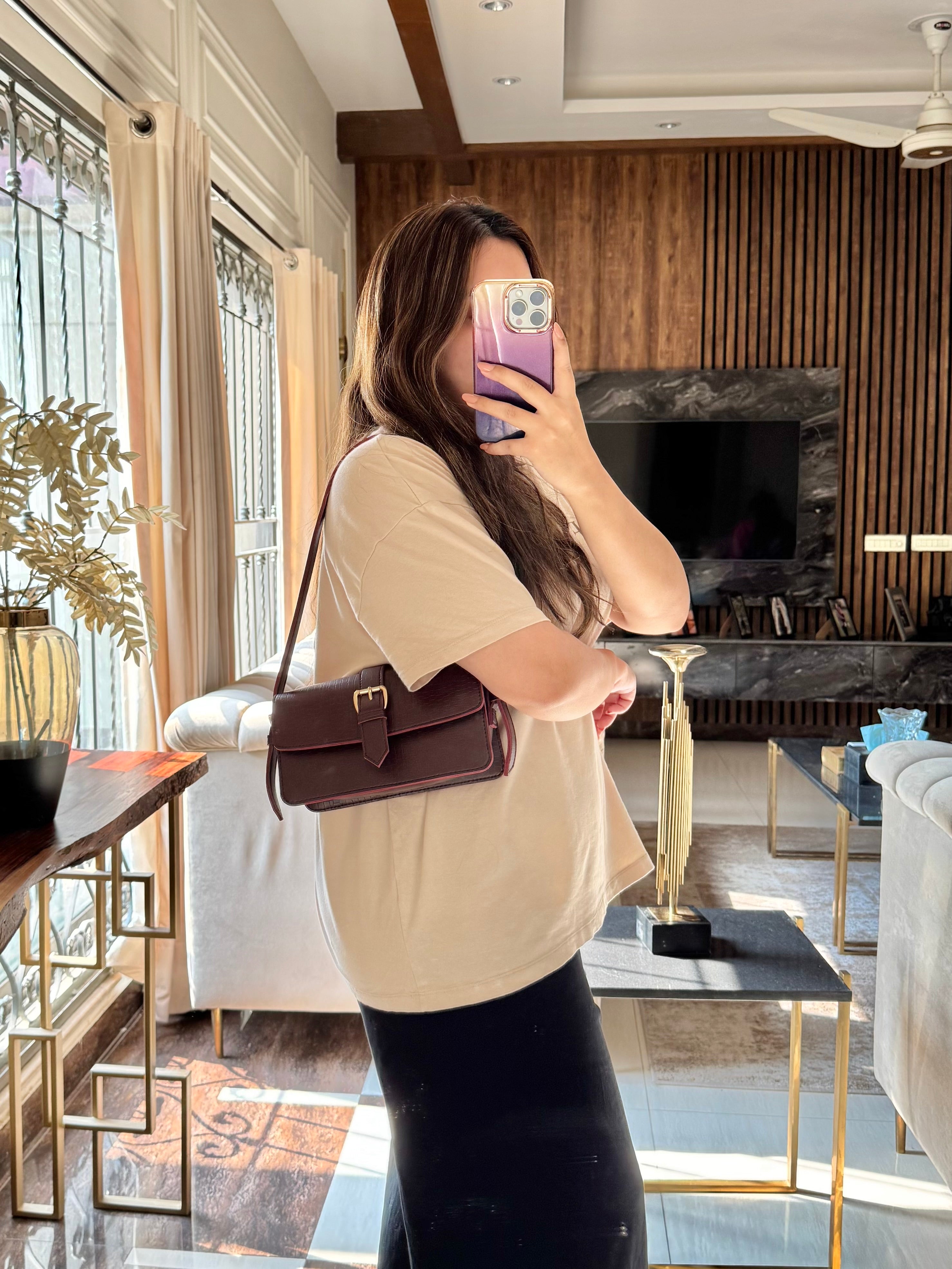 Ella Shoulder Bag - Maroon