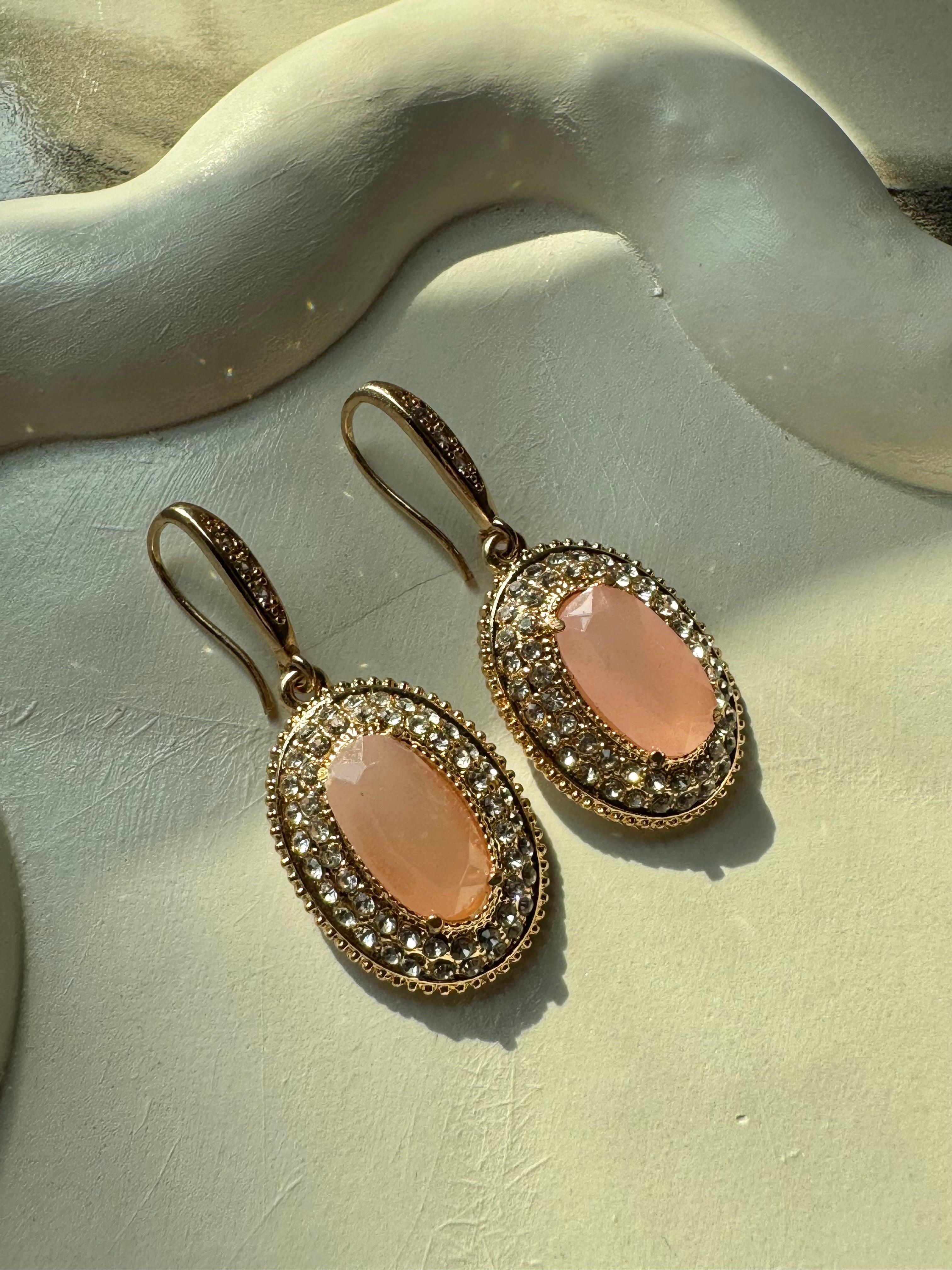 Peach Diamond Earrings