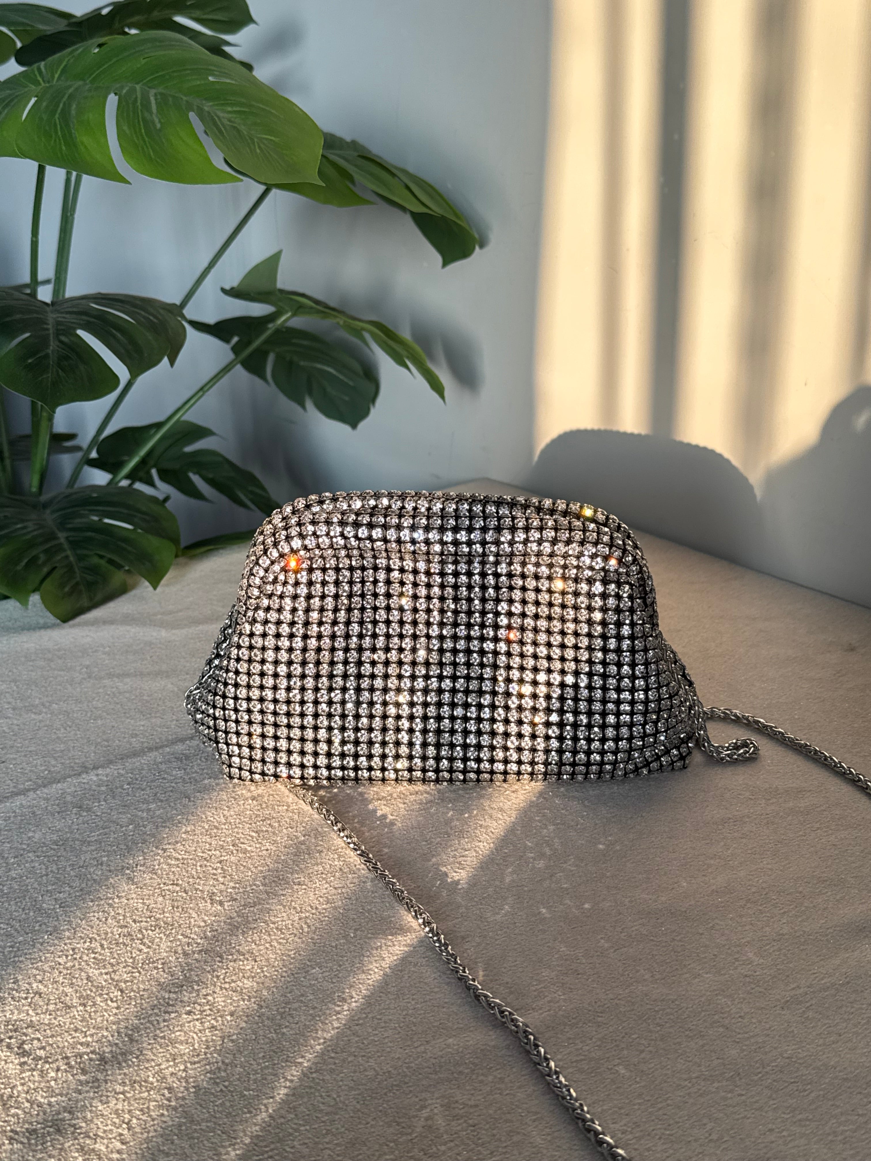 Extremely Premium Rhinestone Evening Clutch (Silver)