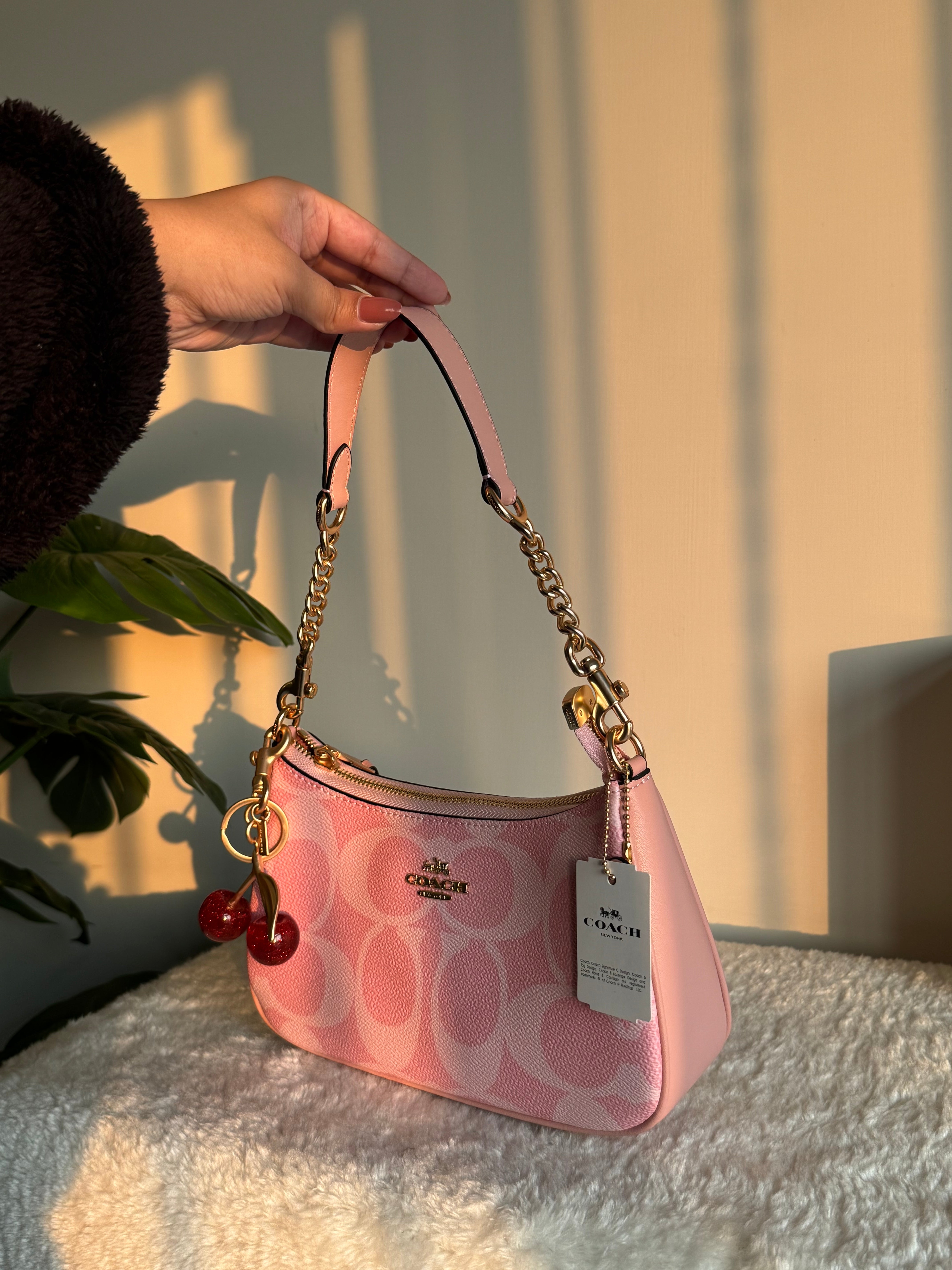 COACH TERI PREMIUM with Coach Cherry Charm (Pink) - BOX PACKING