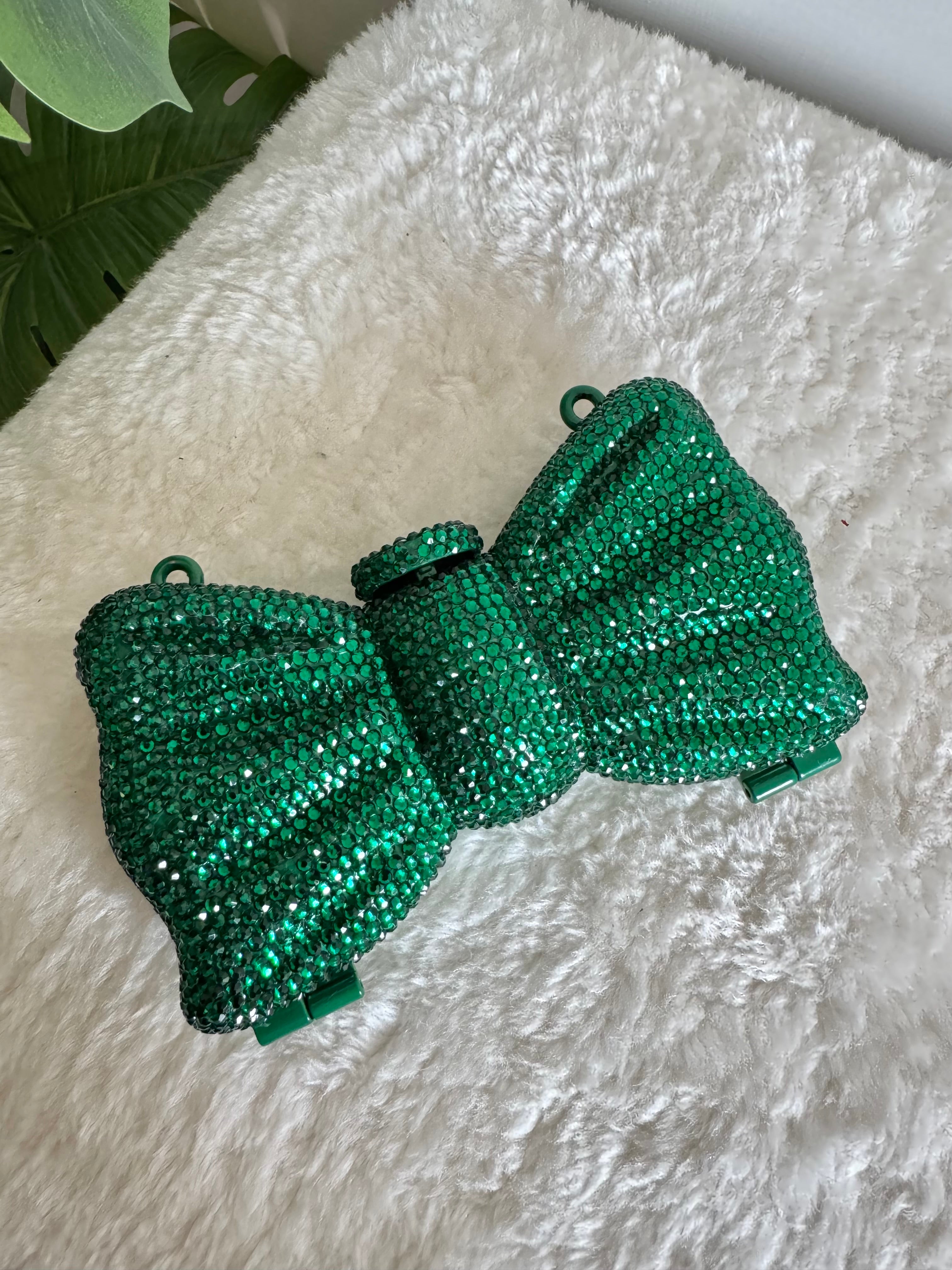 Swarovski Bow Clutch - Emerald Green