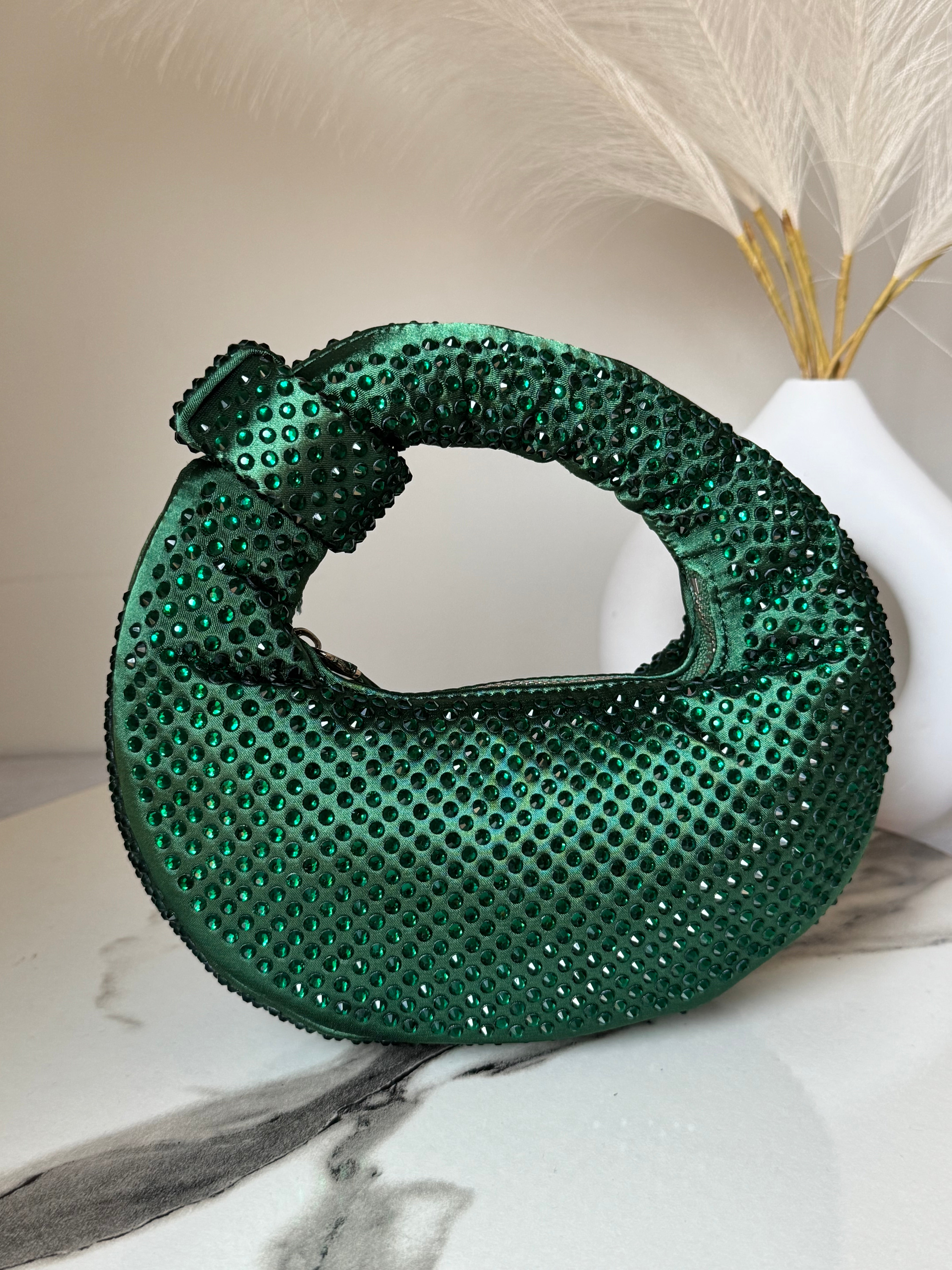 JW PIE Inspired Rhinestone Bag (Green)