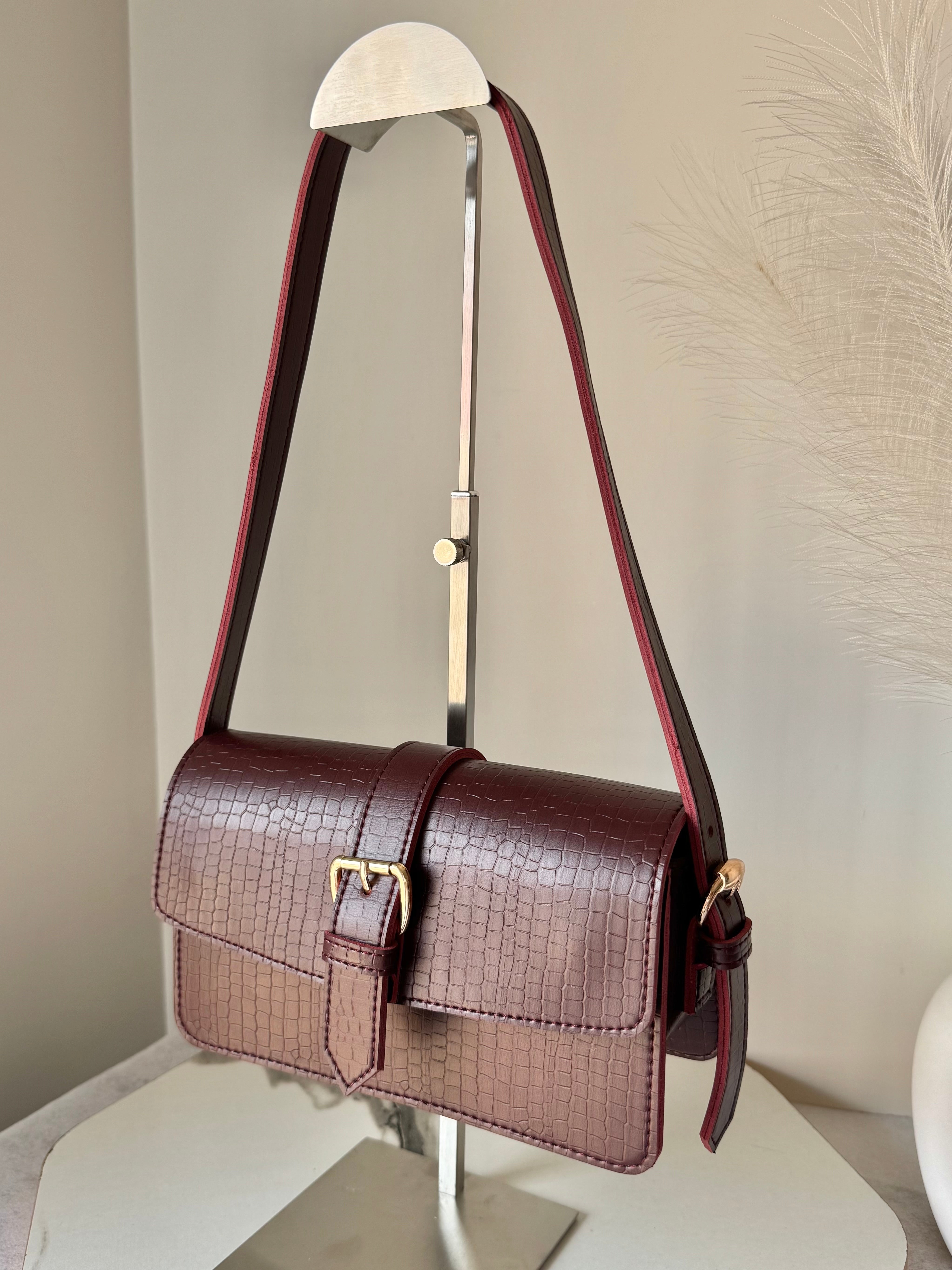 Ella Shoulder Bag - Maroon