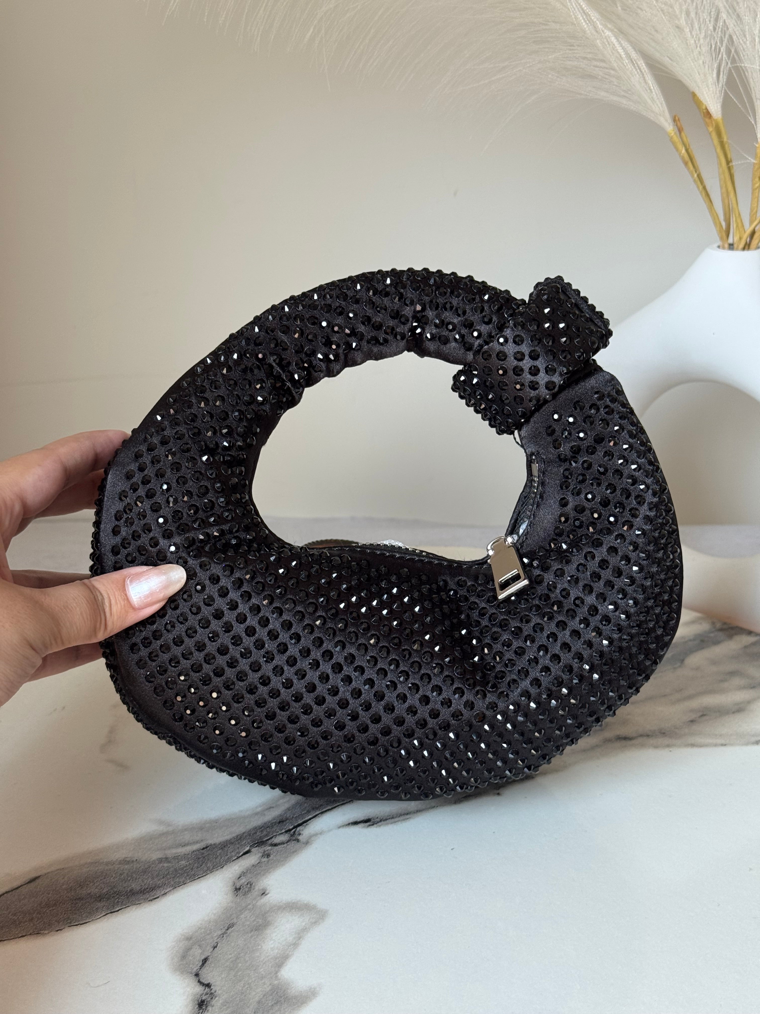 JW PIE Inspired Rhinestone Bag (Black)