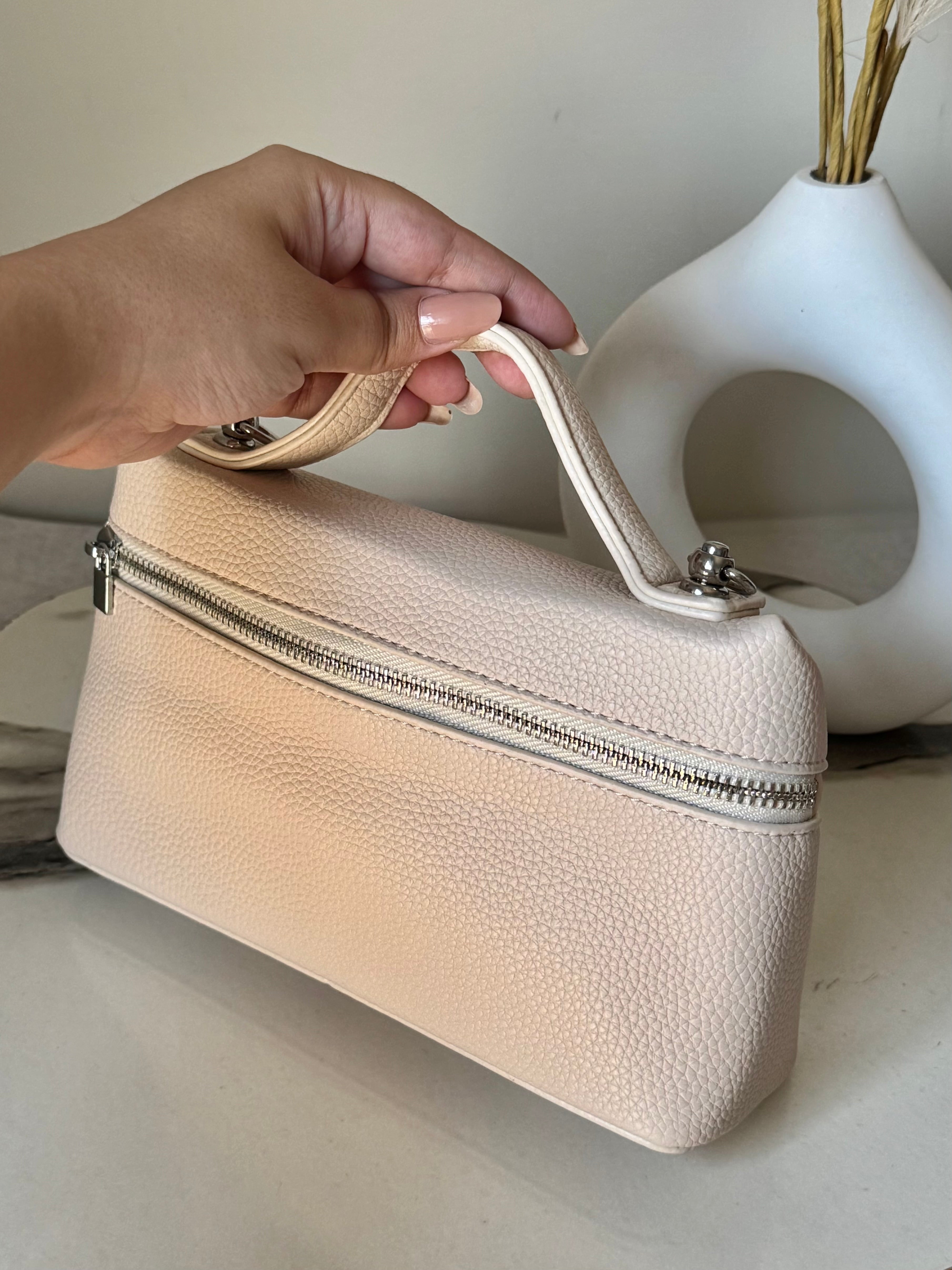 Loro Piana Inspired with Strap & Silk Scarf - Off White