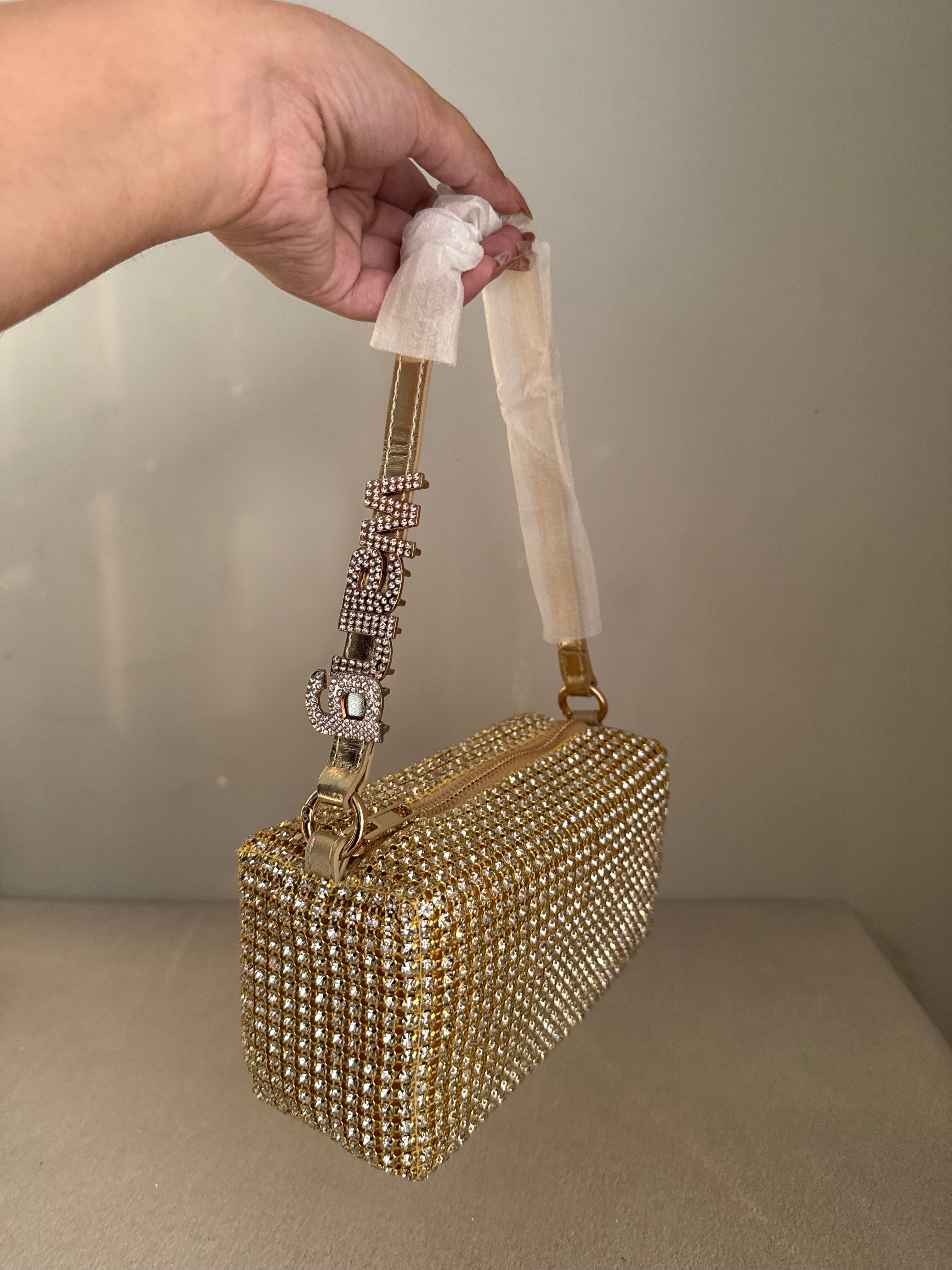 Alexander Wang Rhinestone Evening Clutch (Champagne)