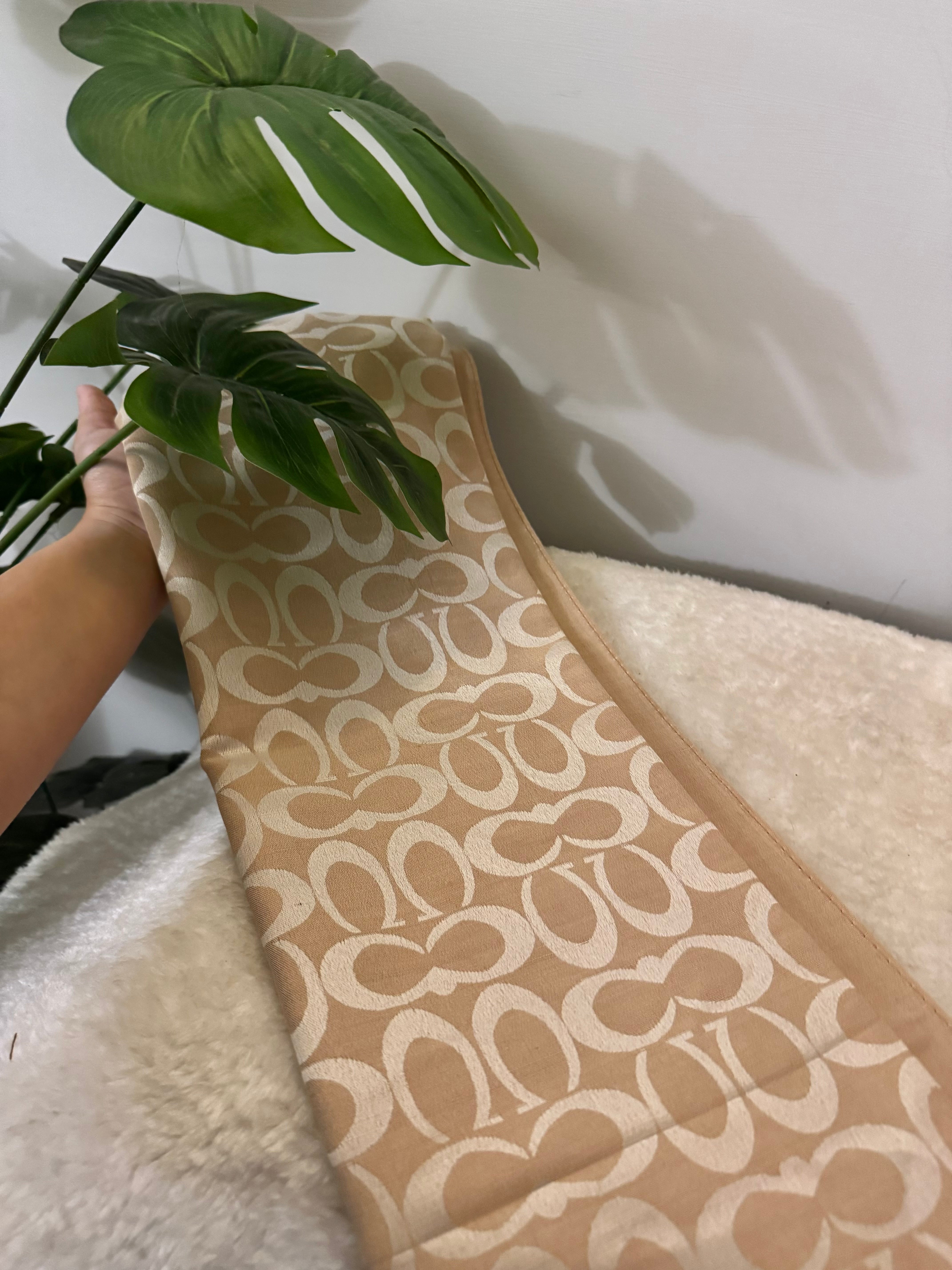 Coach Branded Shawl - Beige