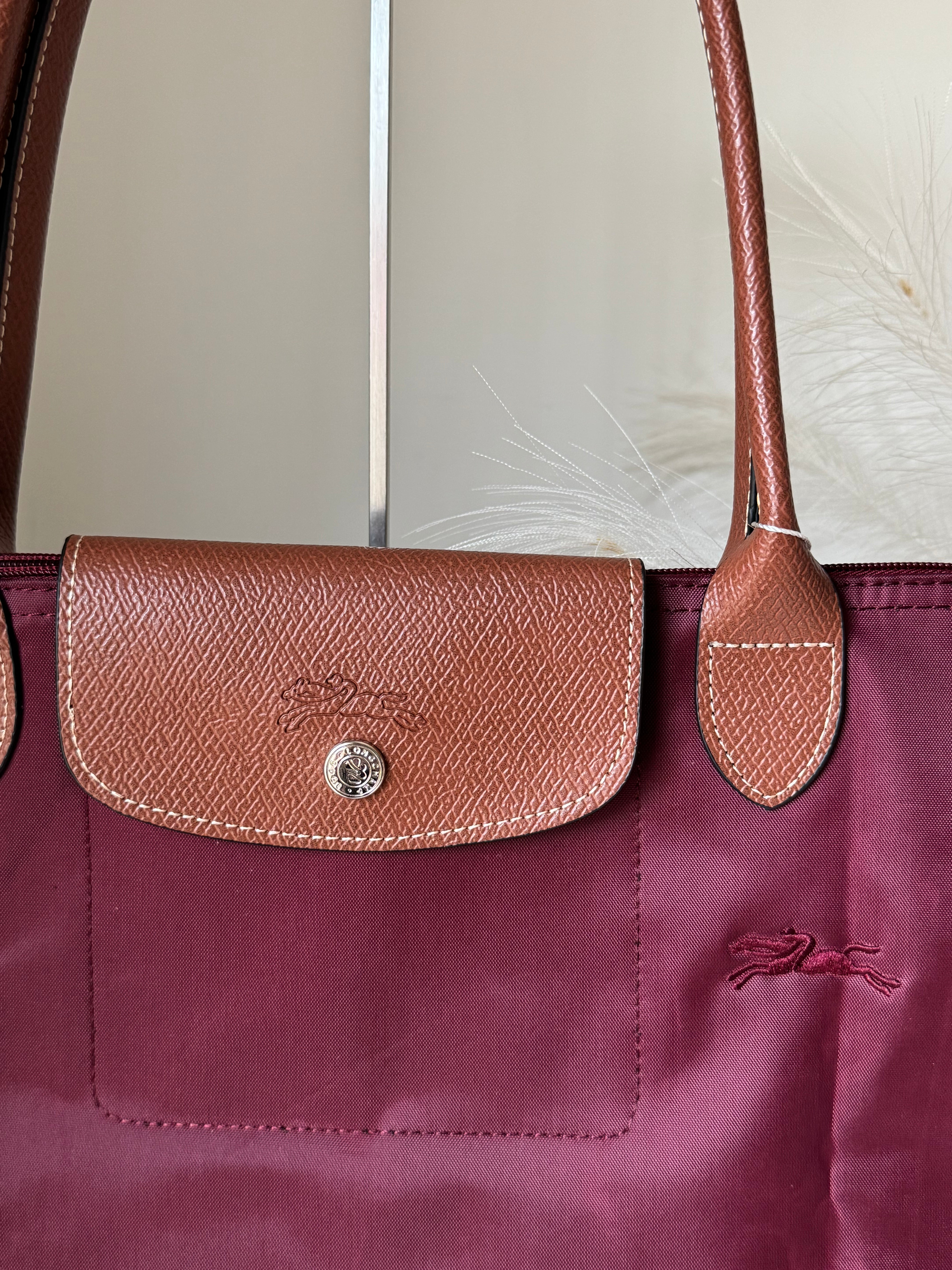 Longchamp Tote LARGE - Wine Red (WITH BRAND LOGO)