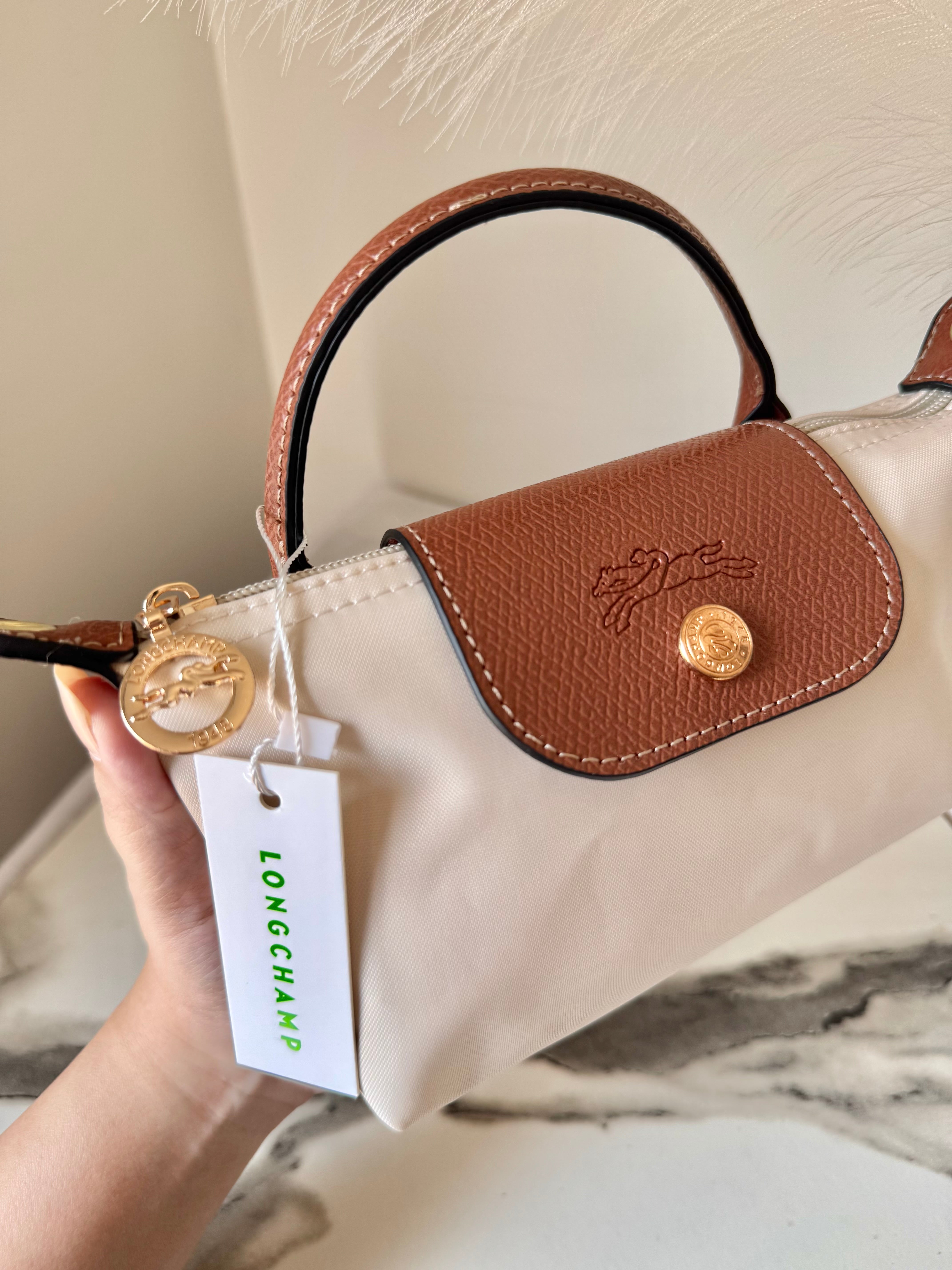 LongChamp Crossbody Bag with Strap - Paper White (WITH BRAND LOGO)
